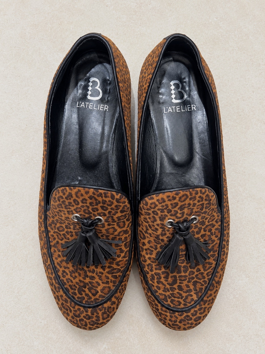 Mocassins léopard à pompons L'Atelier B – L'Atelier B – taille EU 39 2