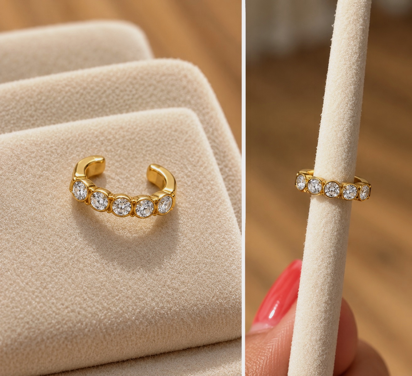 Ear cuff doré orné de strass – Autre – taille L