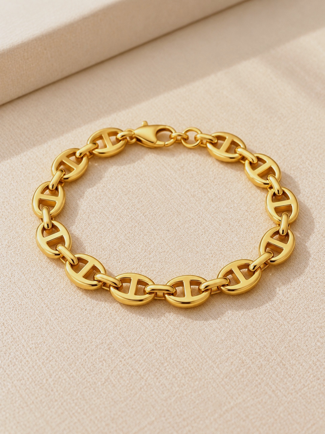 Bracelet chaîne maille grain de café doré – Autre – taille Taille unique