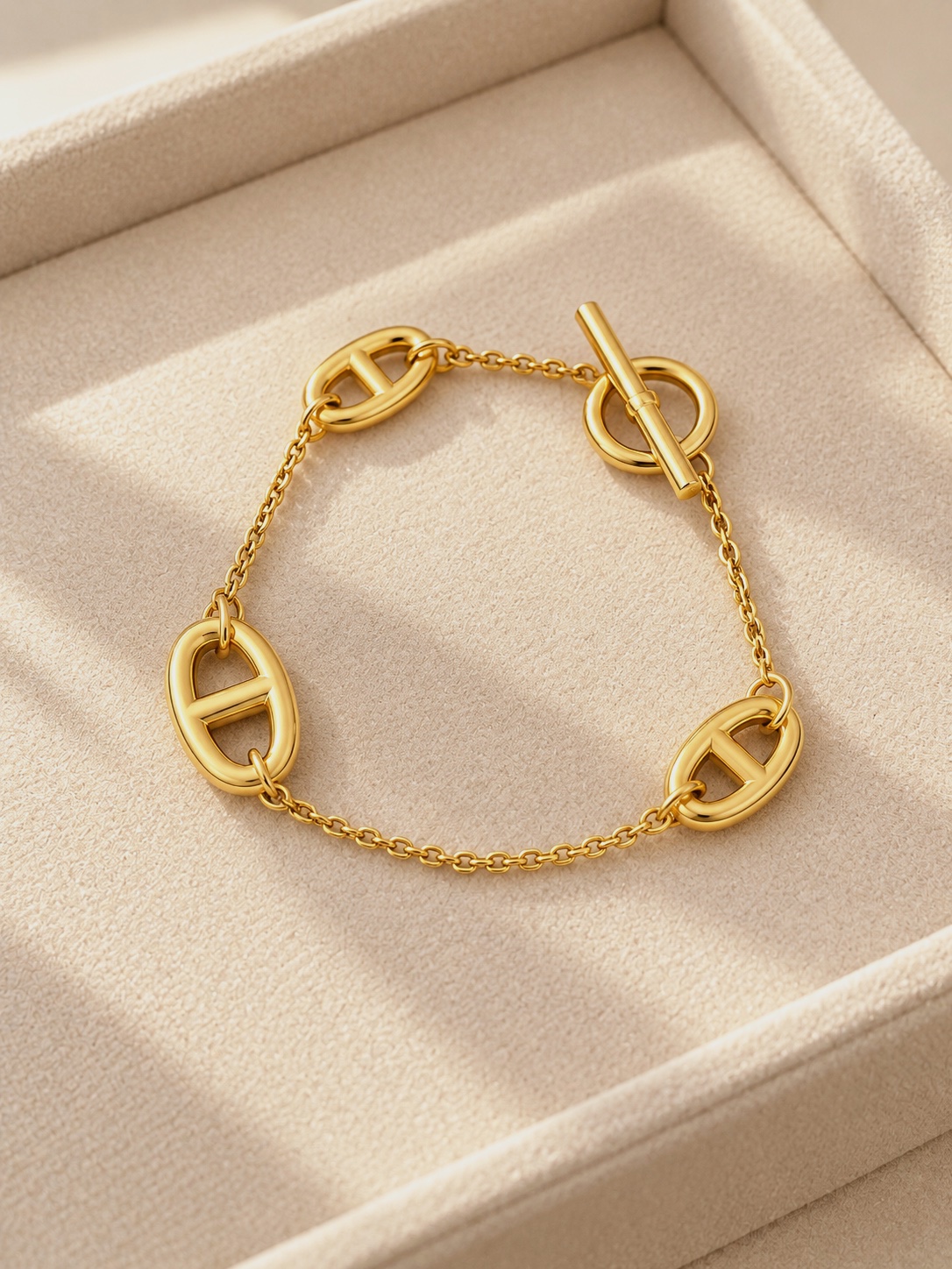 Bracelet chaîne doré à maillons grain de café – Autre – taille Taille unique