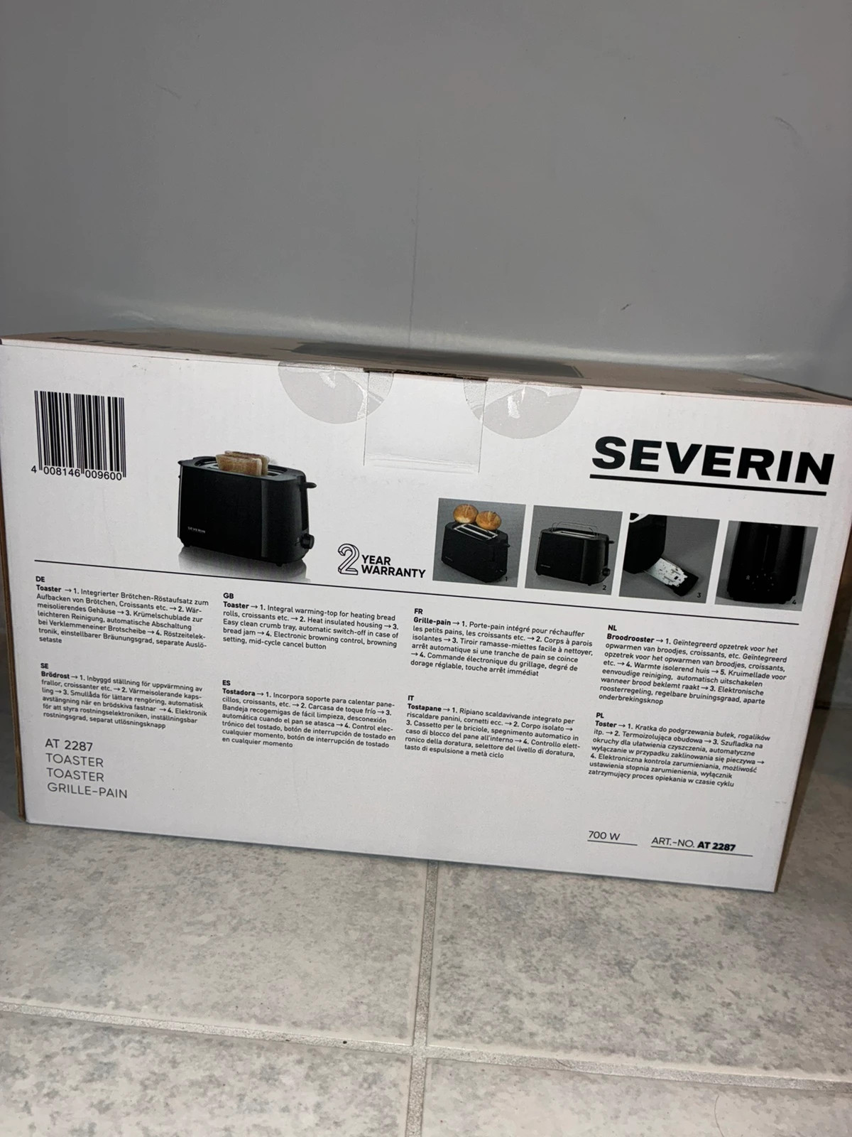 Grille pain neuf jamais ouvert – Severin 2