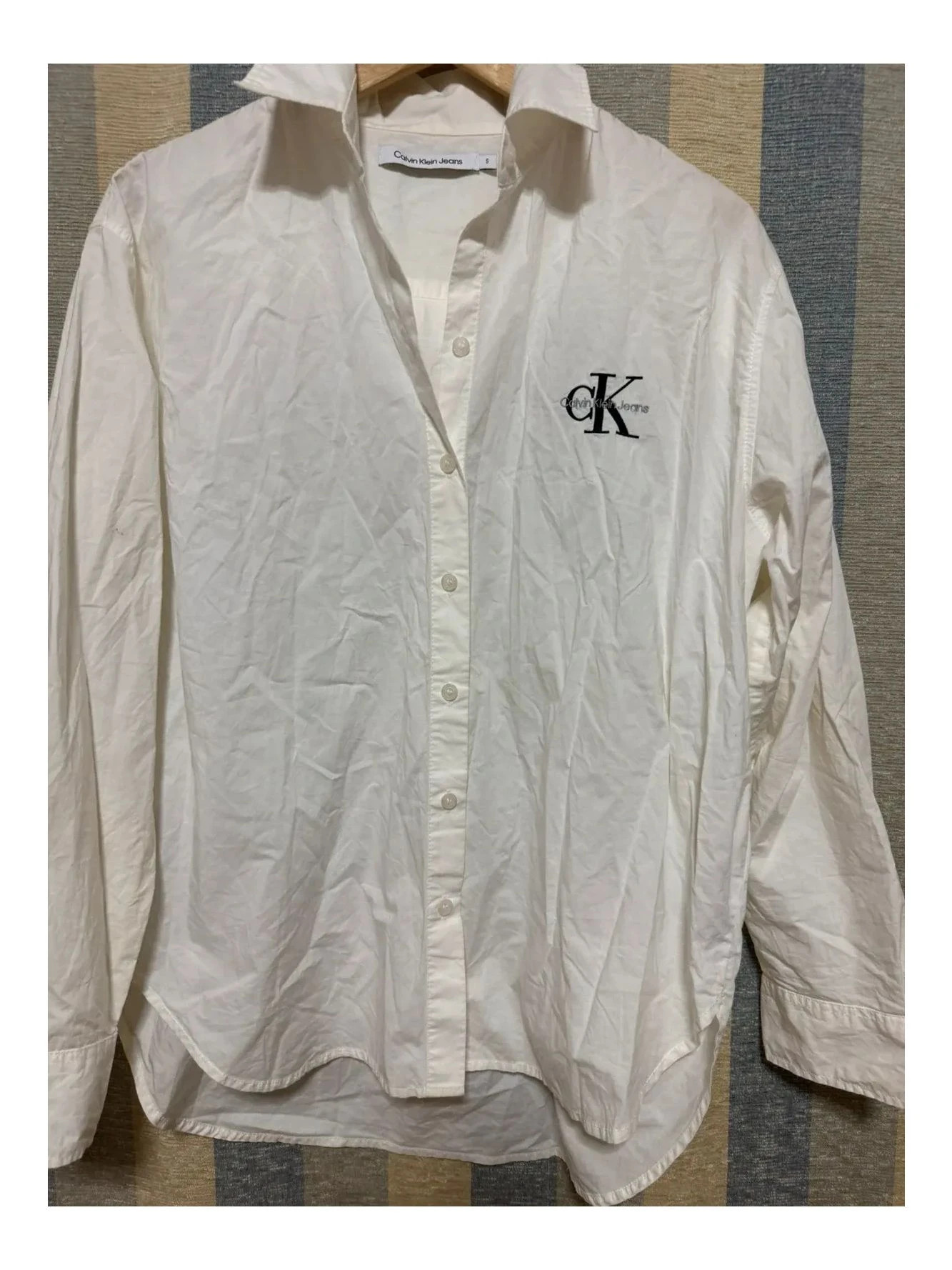 Camisa blanca algodón de Calvin Klein talla S 📀 – Calvin Klein – taille S 2