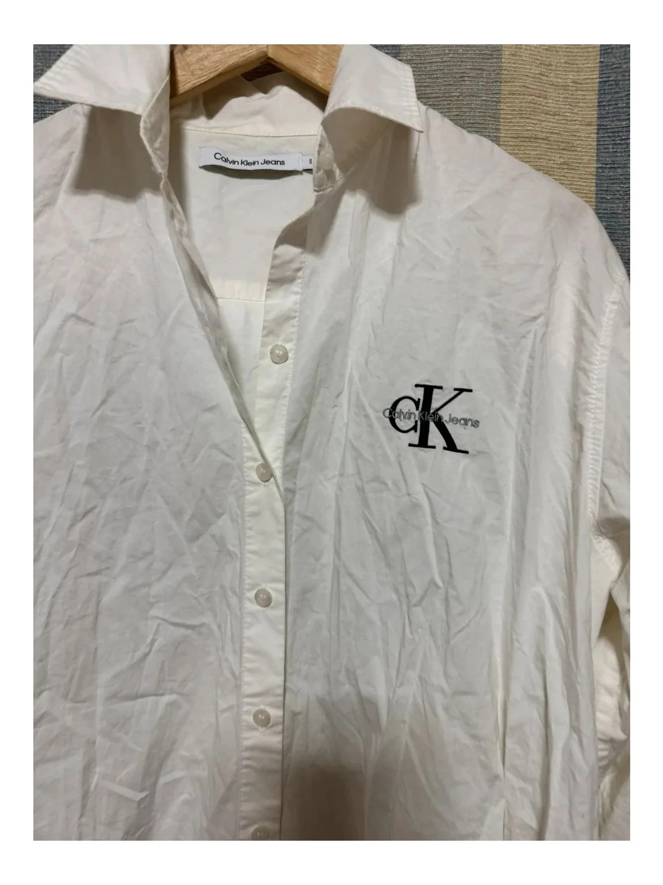 Camisa blanca algodón de Calvin Klein talla S 📀 – Calvin Klein – taille S 3
