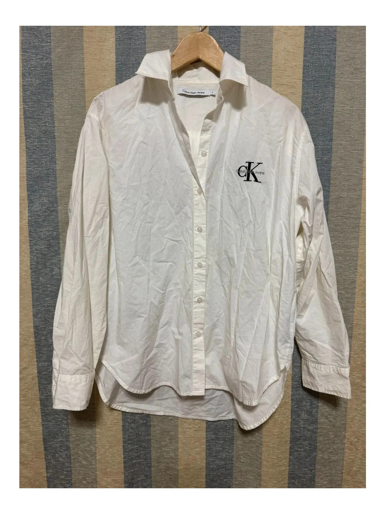 Camisa blanca algodón de Calvin Klein talla S 📀 – Calvin Klein – taille S