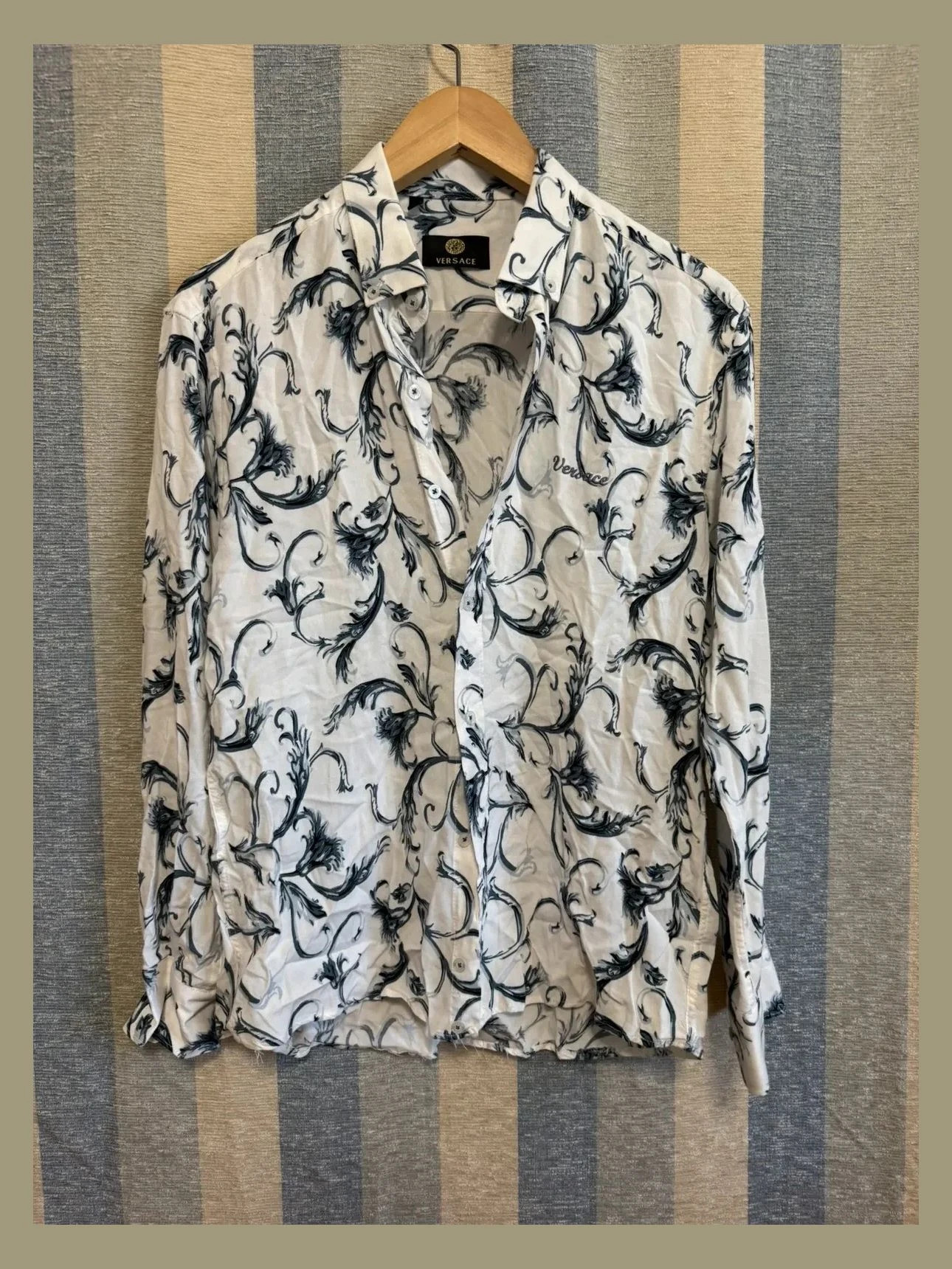 Camisa algodón estampada de Versace talla S 📀