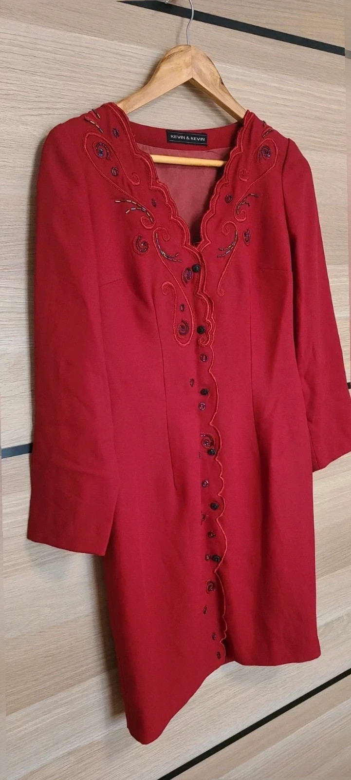 Vestido rojo Vintage elegante – Vintage Boutique – taille Taille unique 2