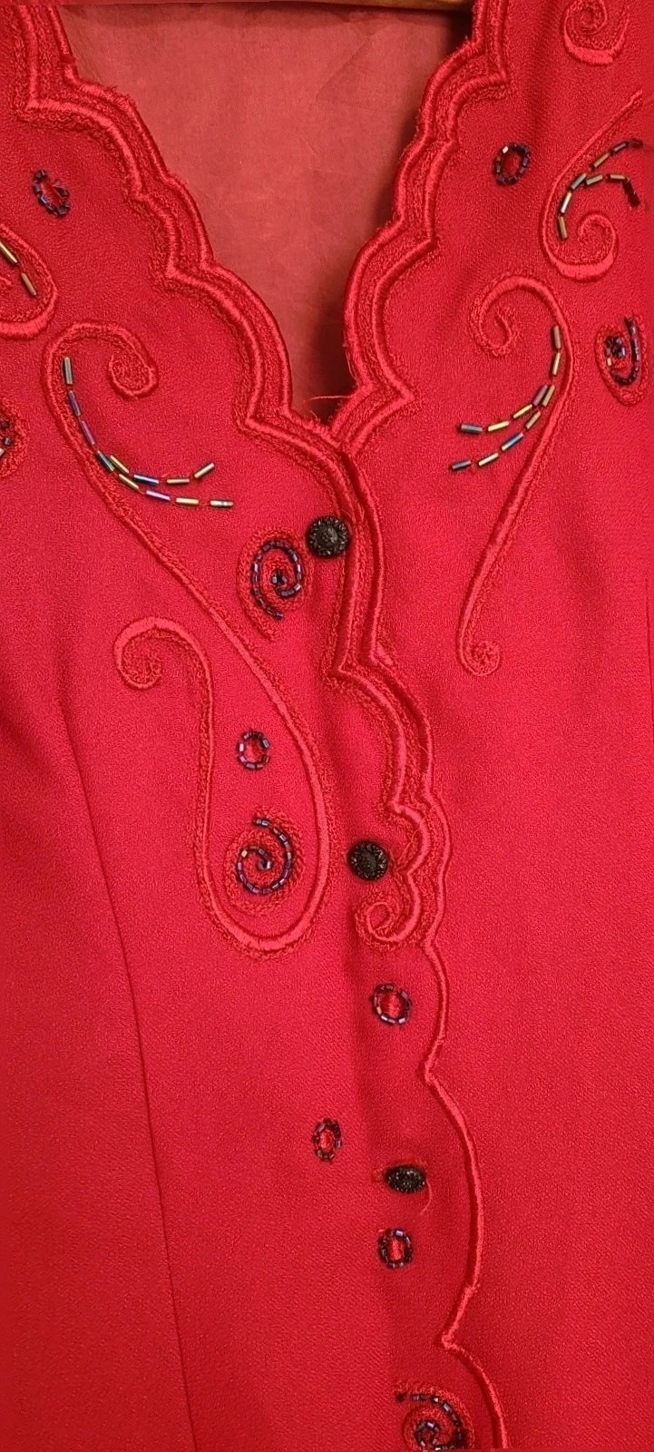 Vestido rojo Vintage elegante – Vintage Boutique – taille Taille unique 4