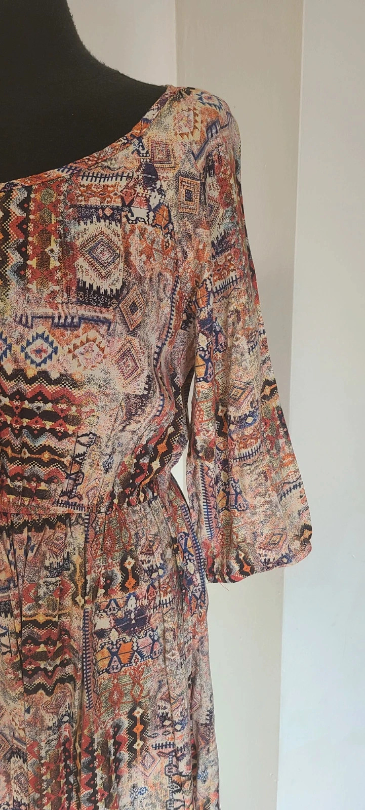 Vestido boho- étnico manga 3/4 talla XL – Menglu – taille XL / 42 / 14 4