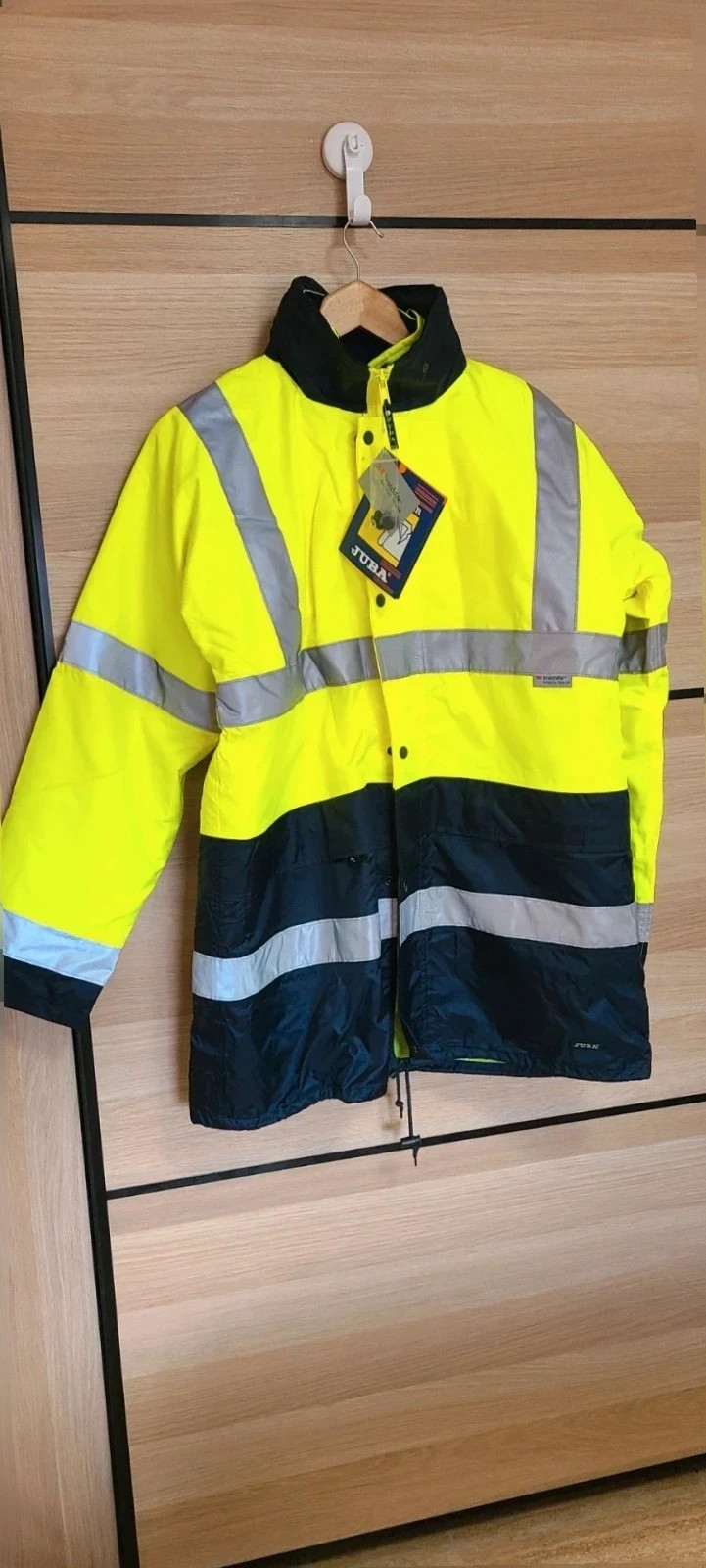 Juba Parka desmontable 100% pol, oxford/PU bandas reflectantes 3M, Amarillo flúor/marino - SIZE: L – JUBA – taille L