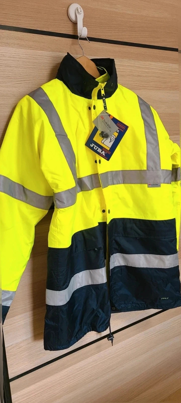 Juba Parka desmontable 100% pol, oxford/PU bandas reflectantes 3M, Amarillo flúor/marino - SIZE: L – JUBA – taille L 2