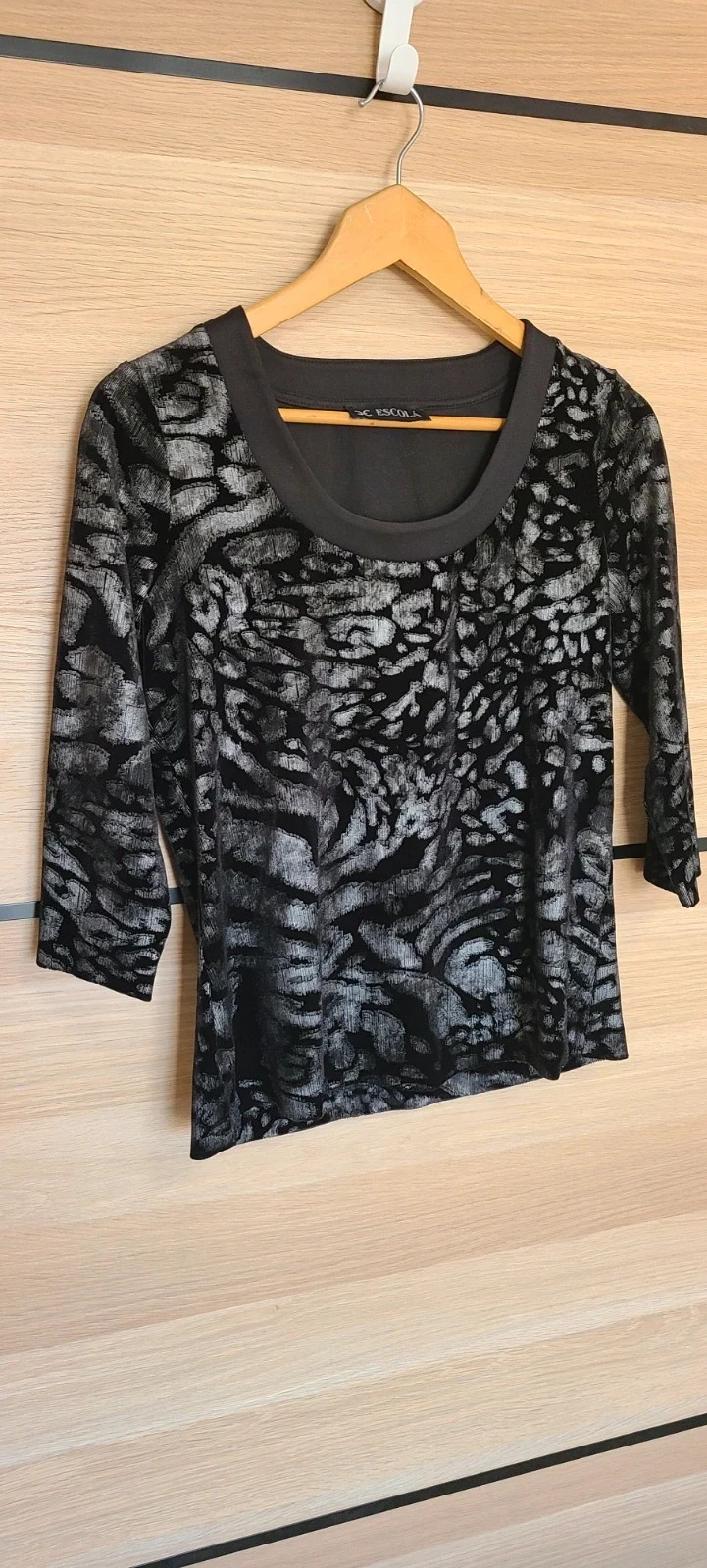 Camiseta elegante de terciopelo devoré – Estampado Abstracto talla 42 de Escola – Escolá – taille XL / 42 / 14 2
