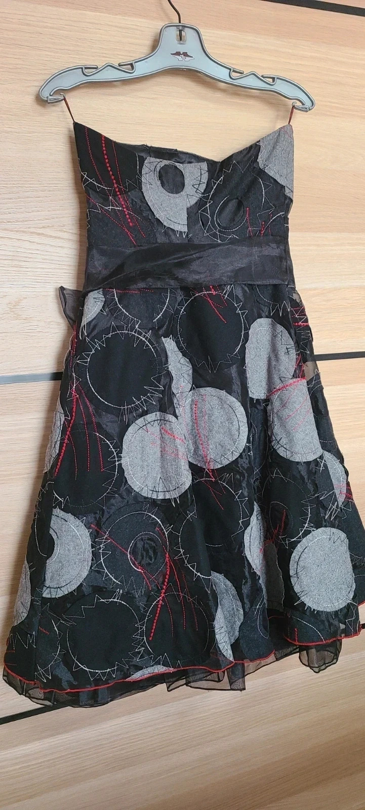 Vestido palabra de honor talla 38 para eventos tonos negros y grises – taille M / 38 / 10 4