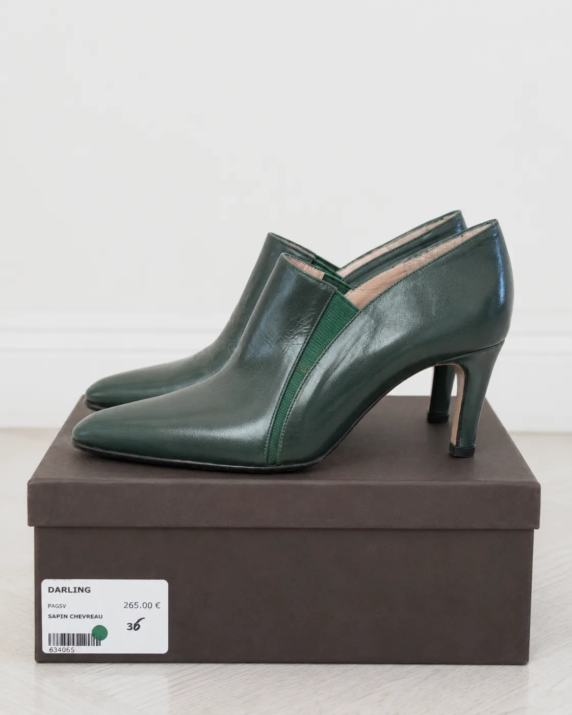 Bottines à talons en cuir vert sapin Jet Set Paris – Jet Set – taille EU 36 4