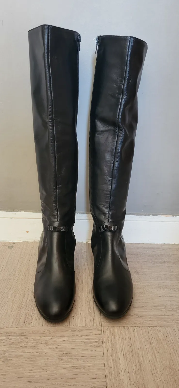 Bottes hautes noires à talon compensé – Jet Set – taille EU 39 2