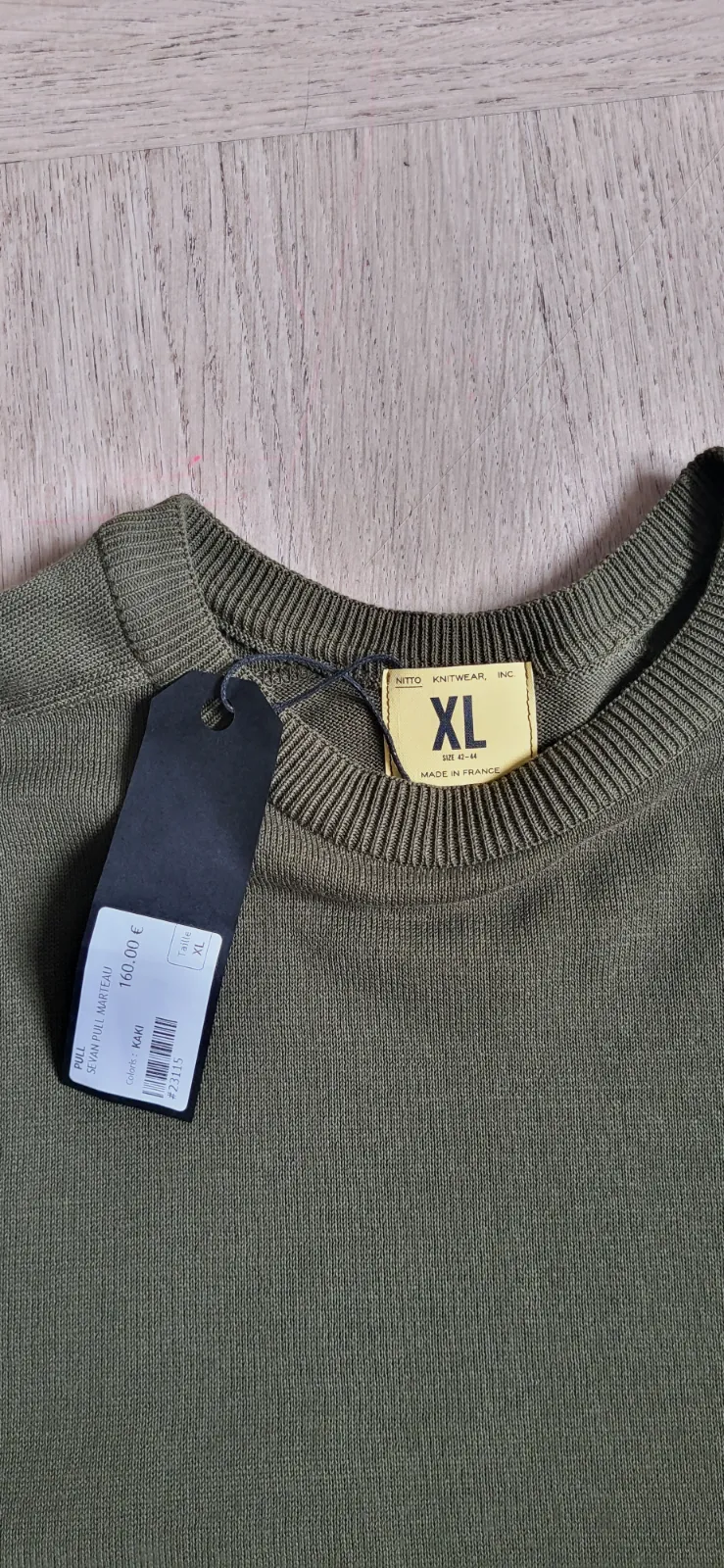 Nitto Knitwear Pull en maille vert olive taille XL – Nitto Knitwear – taille XL 5