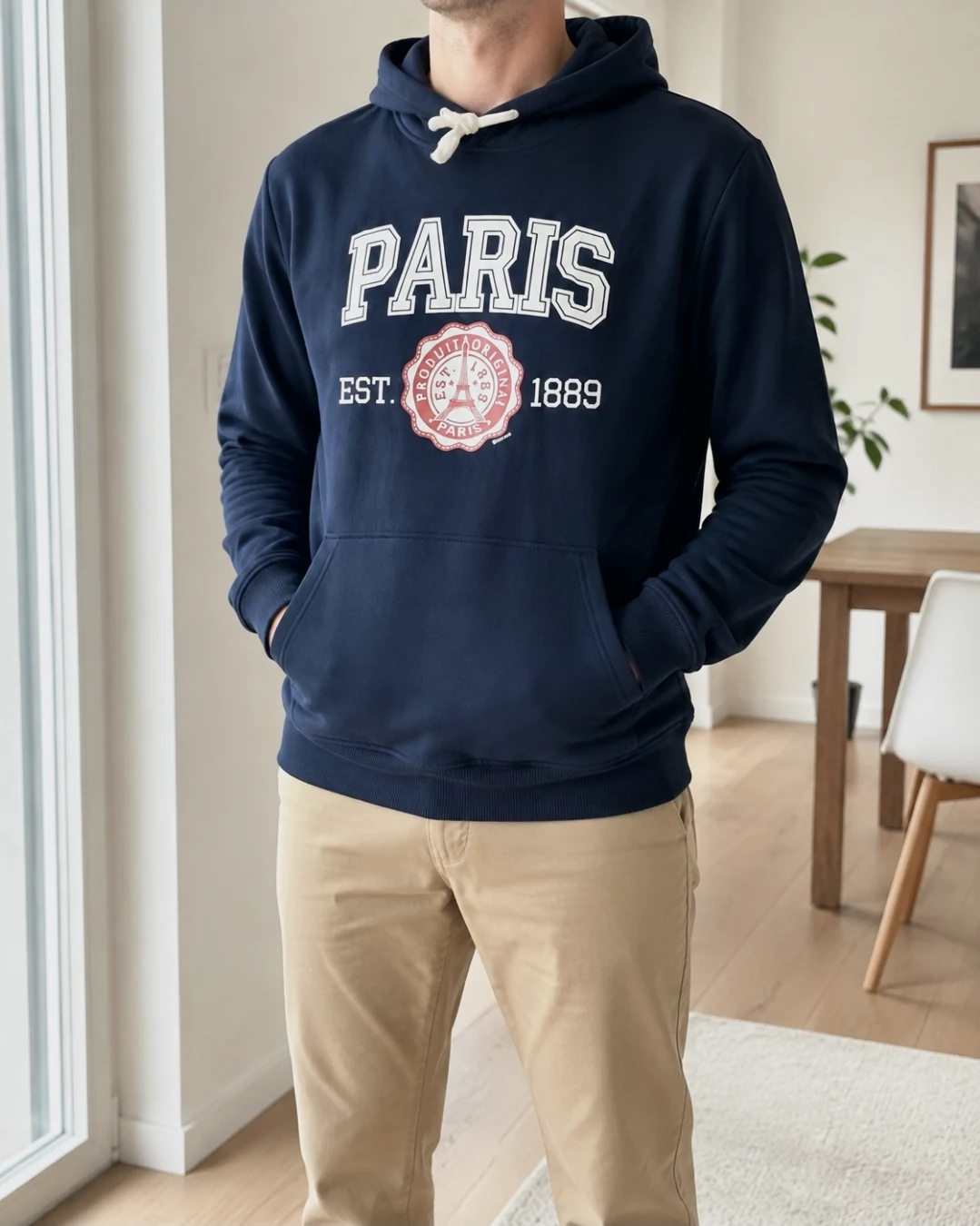 Sweat à capuche bleu marine Paris 1889 – Paris 1889 – taille L