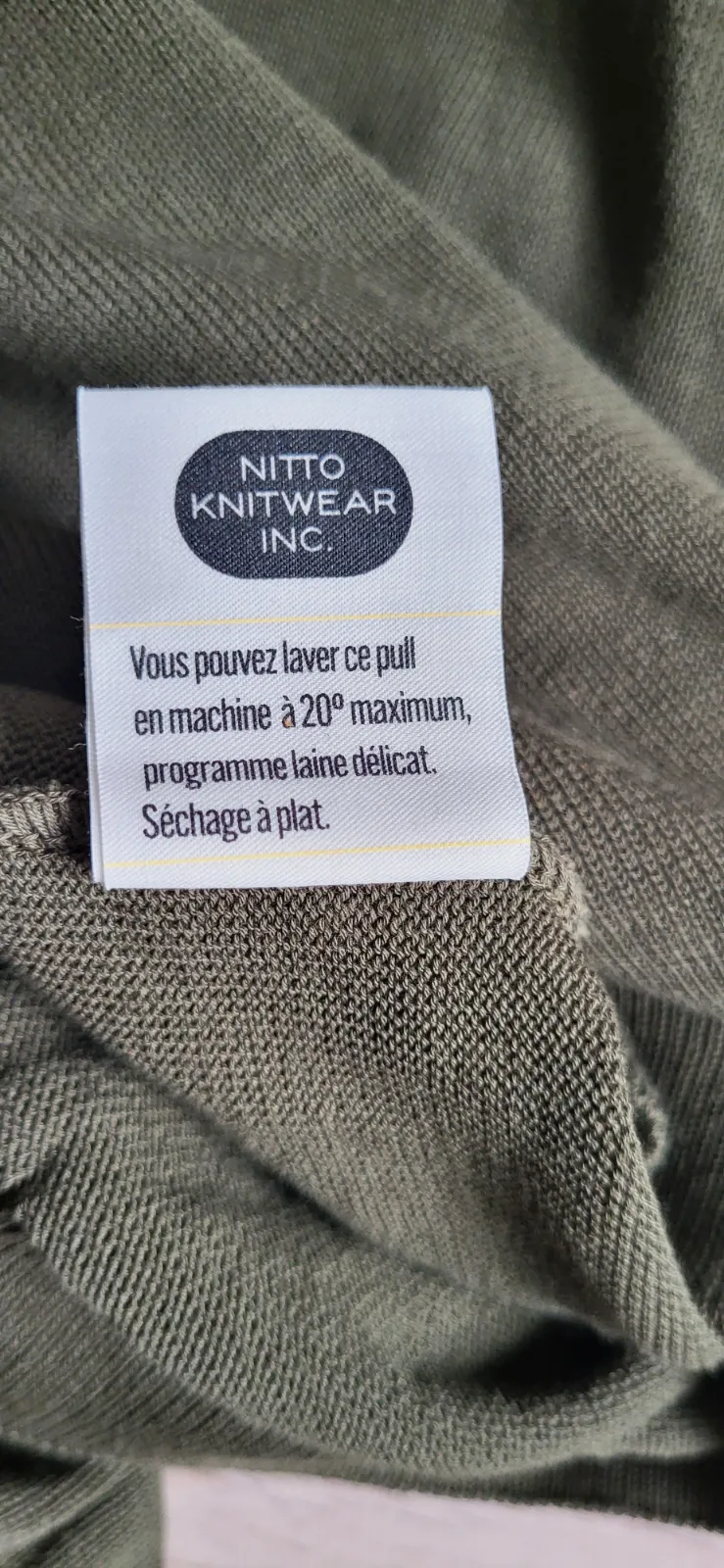 Nitto Knitwear Pull en maille vert olive taille XL – Nitto Knitwear – taille XL 9