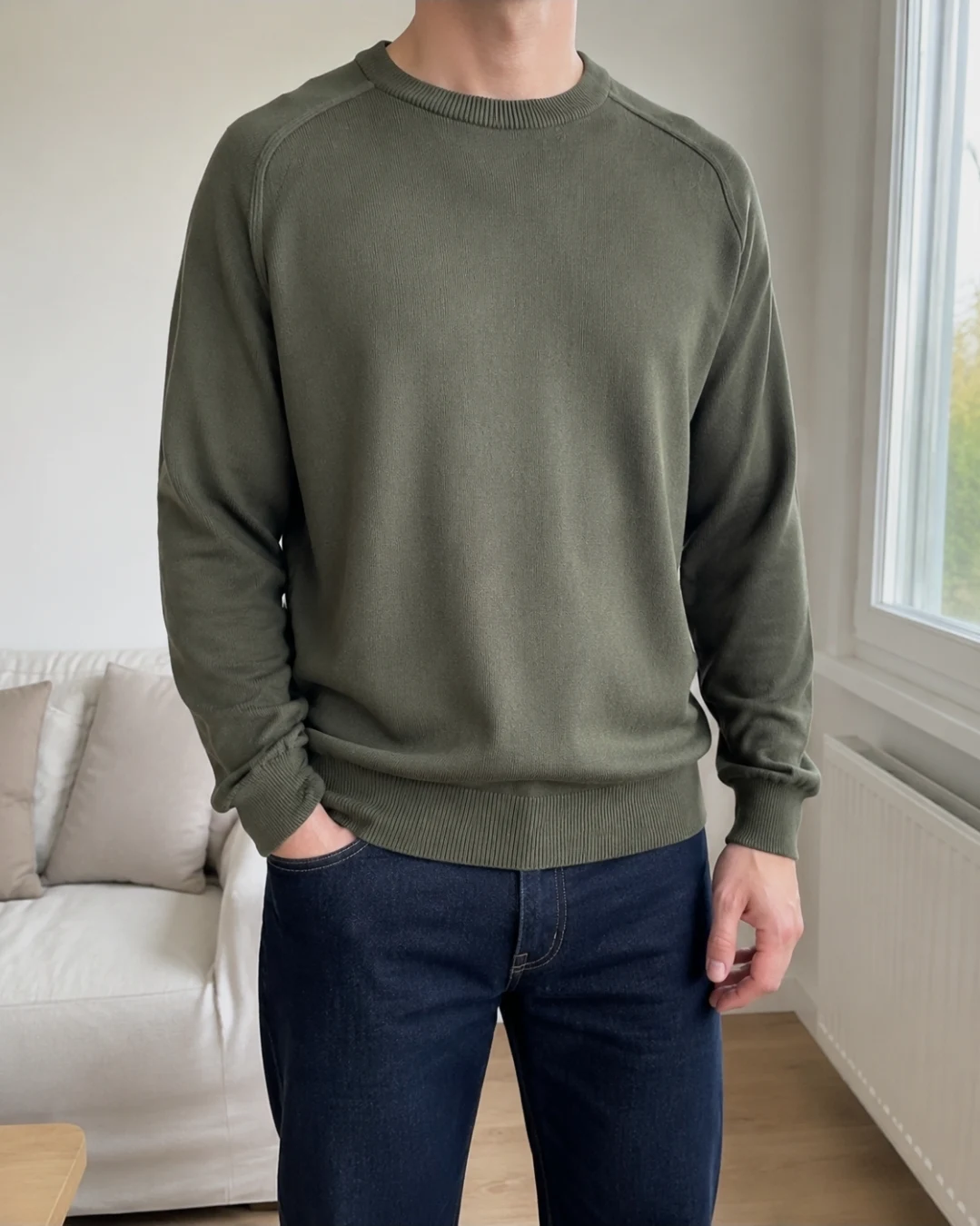 Nitto Knitwear Pull en maille vert olive taille XL – Nitto Knitwear – taille XL