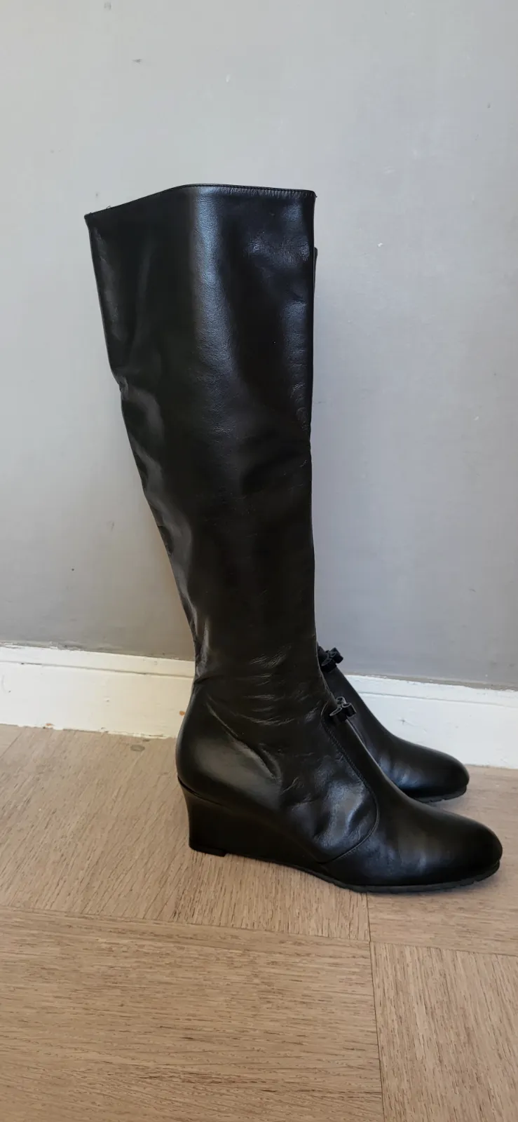 Bottes hautes noires à talon compensé – Jet Set – taille EU 39 4