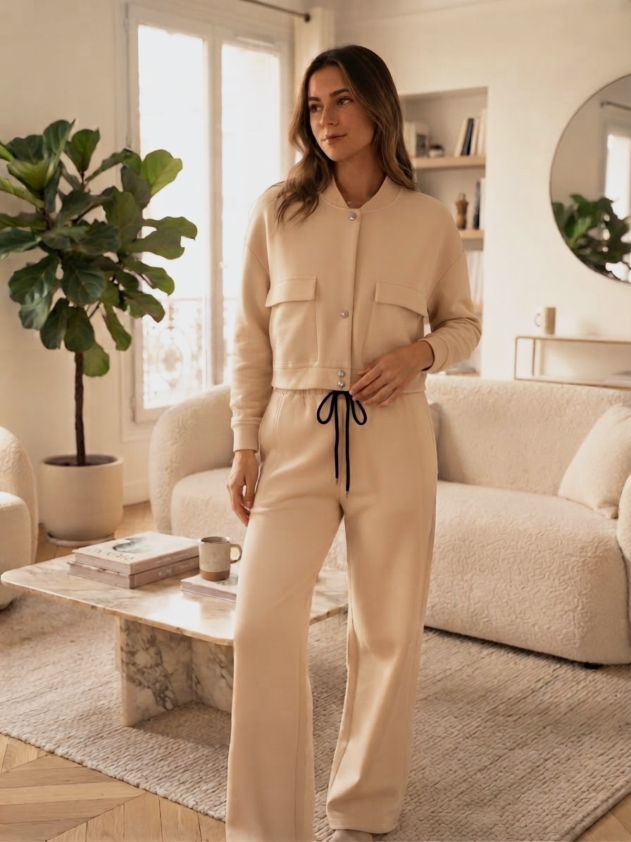 Ensemble veste et pantalon beige