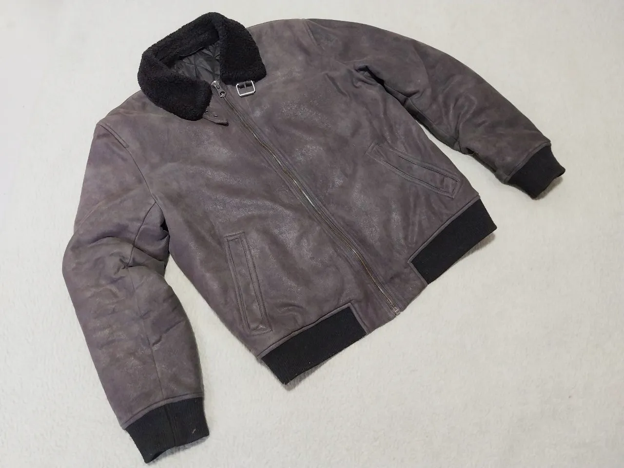 Chaqueta gris efecto piel Zara, talla L – Zara – taille L 4