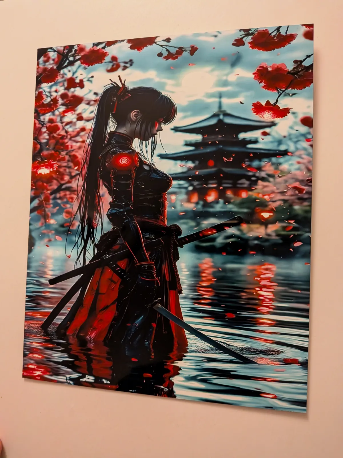 Plaque décorative 20x25 femme samouraï  – Pas de marque 2