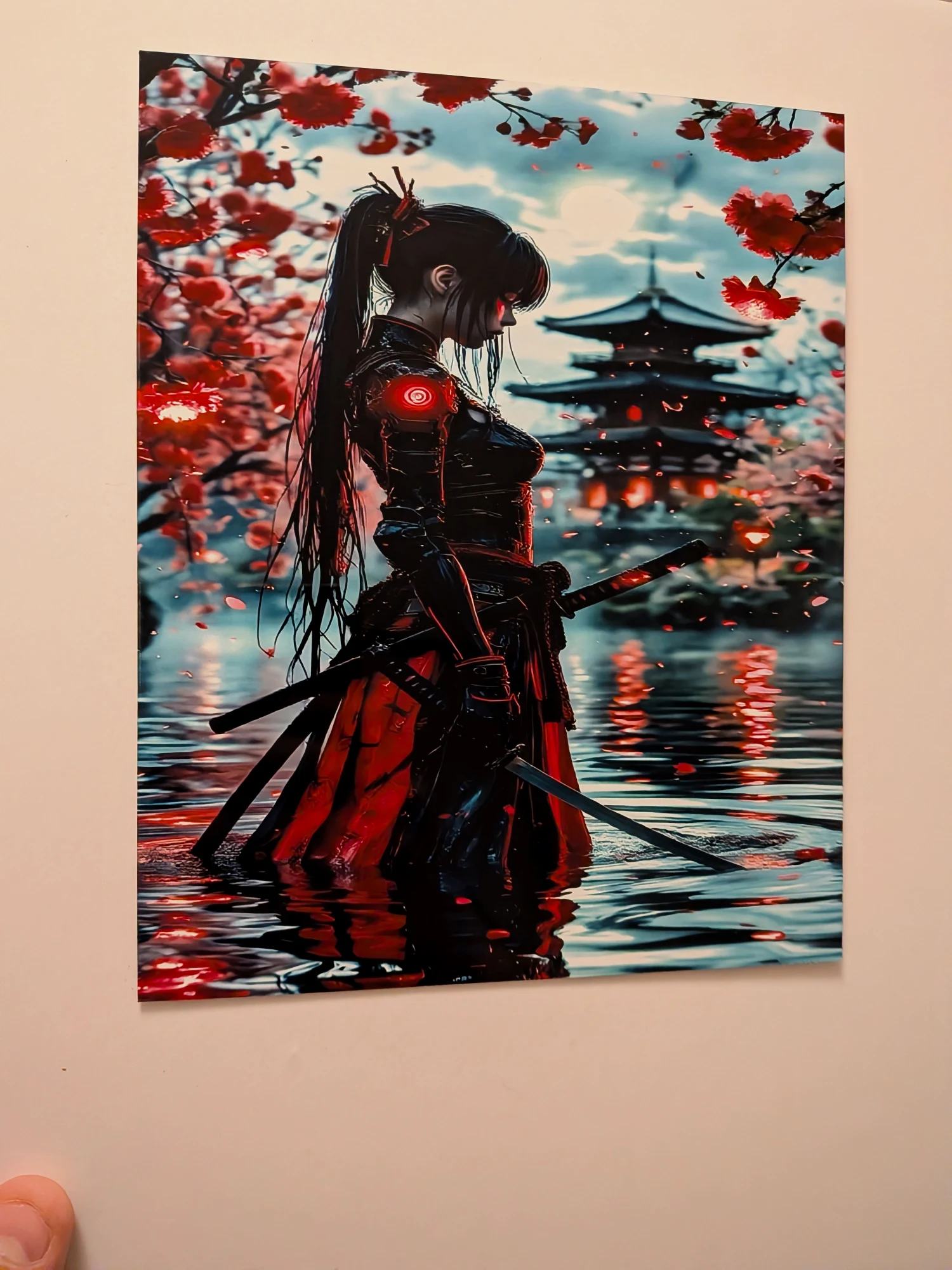 Plaque décorative 20x25 femme samouraï