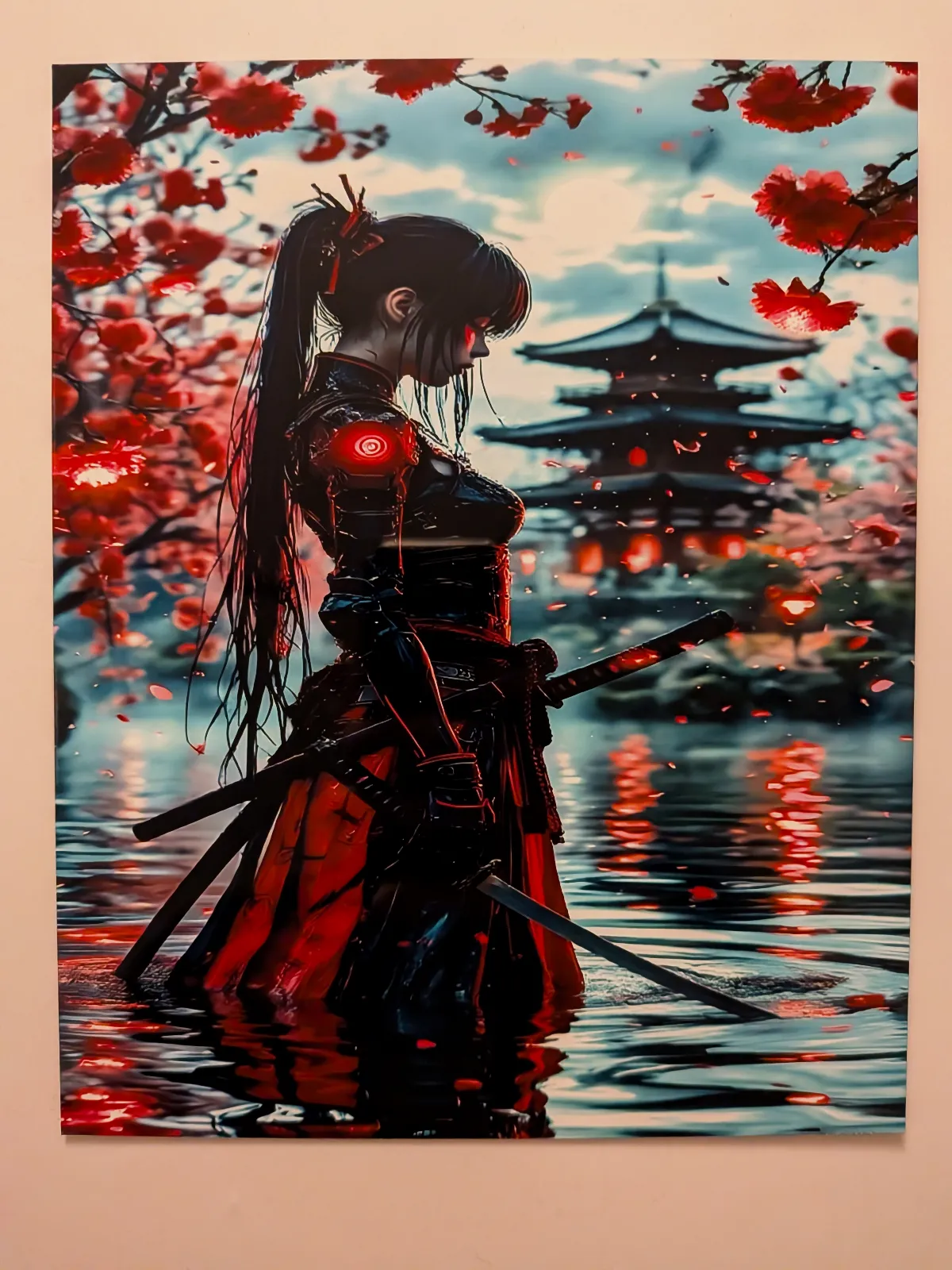 Plaque décorative 20x25 femme samouraï  – Pas de marque 3