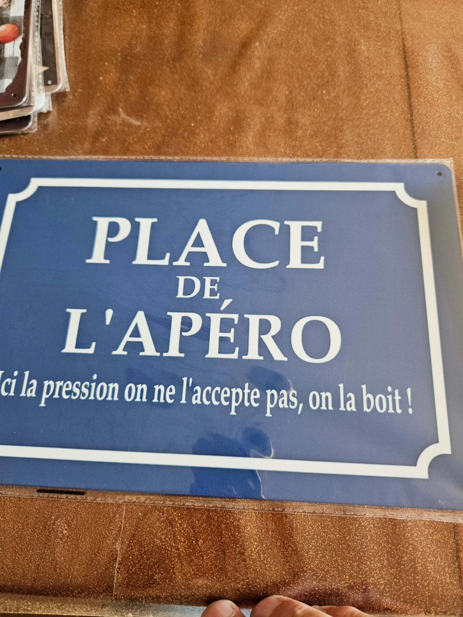 Plaque Métal  place de l apéro 