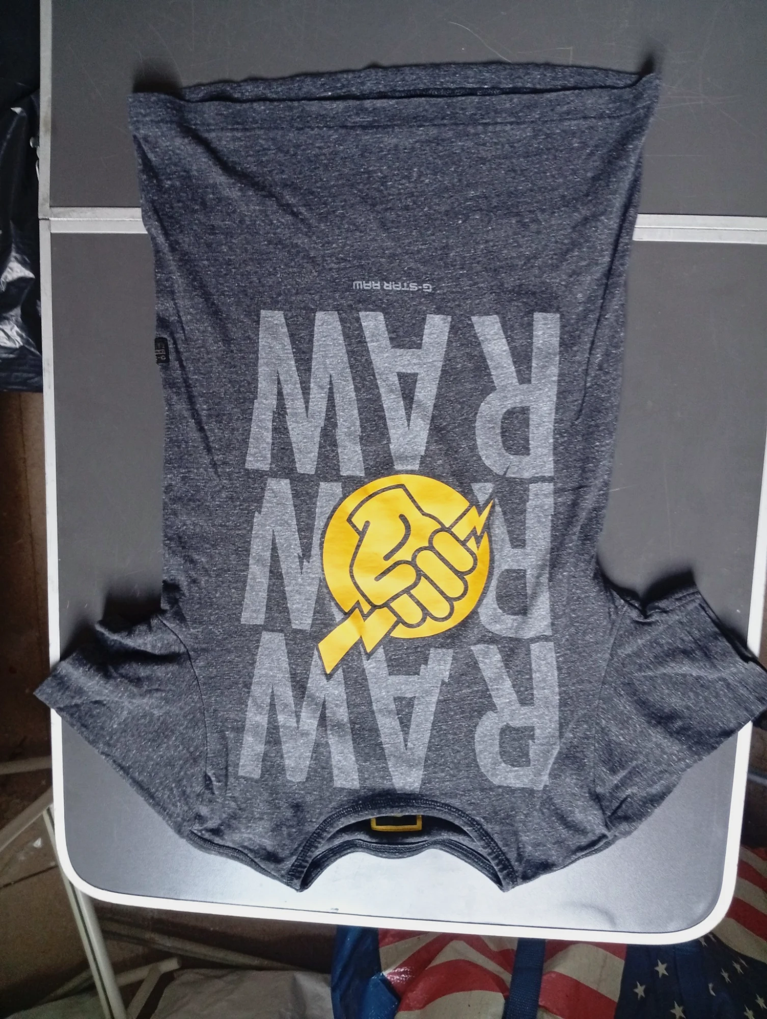 T-shirt G-Star RAW gris chiné imprimé