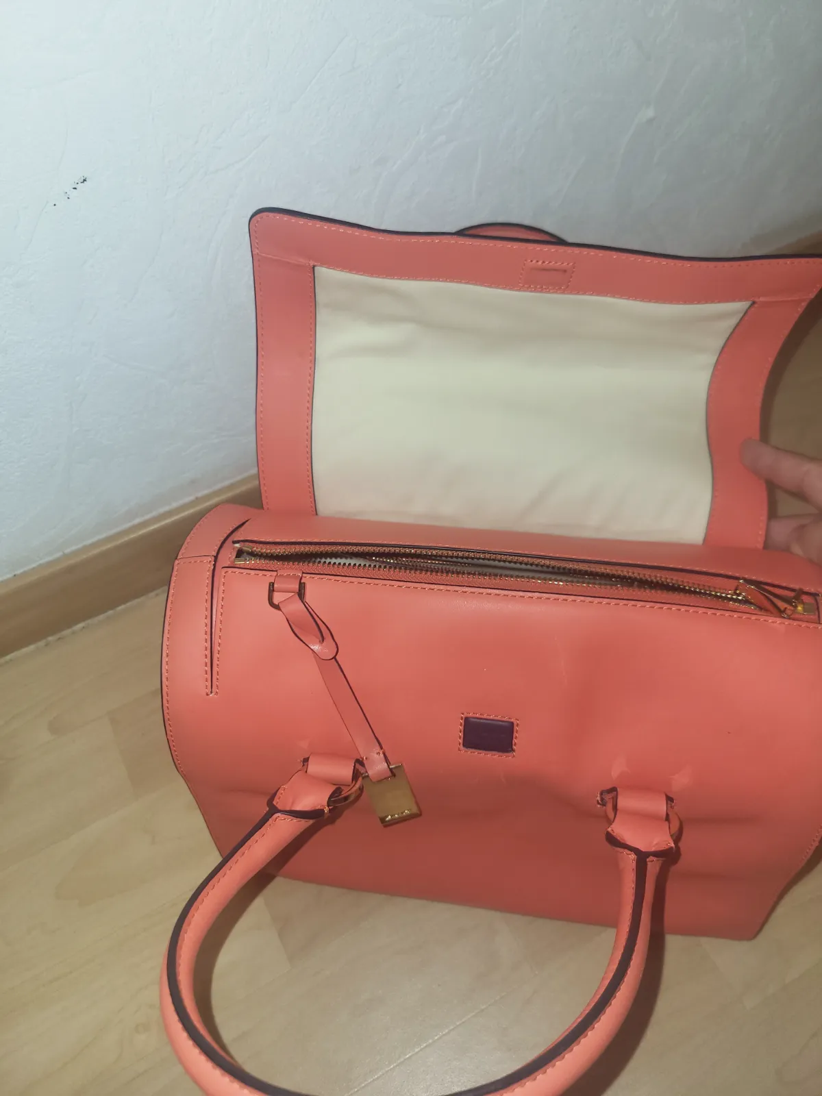 Grand sac cabas tote bag bicolore — Beige et Noir / Imprimé Vintage – Giant 2
