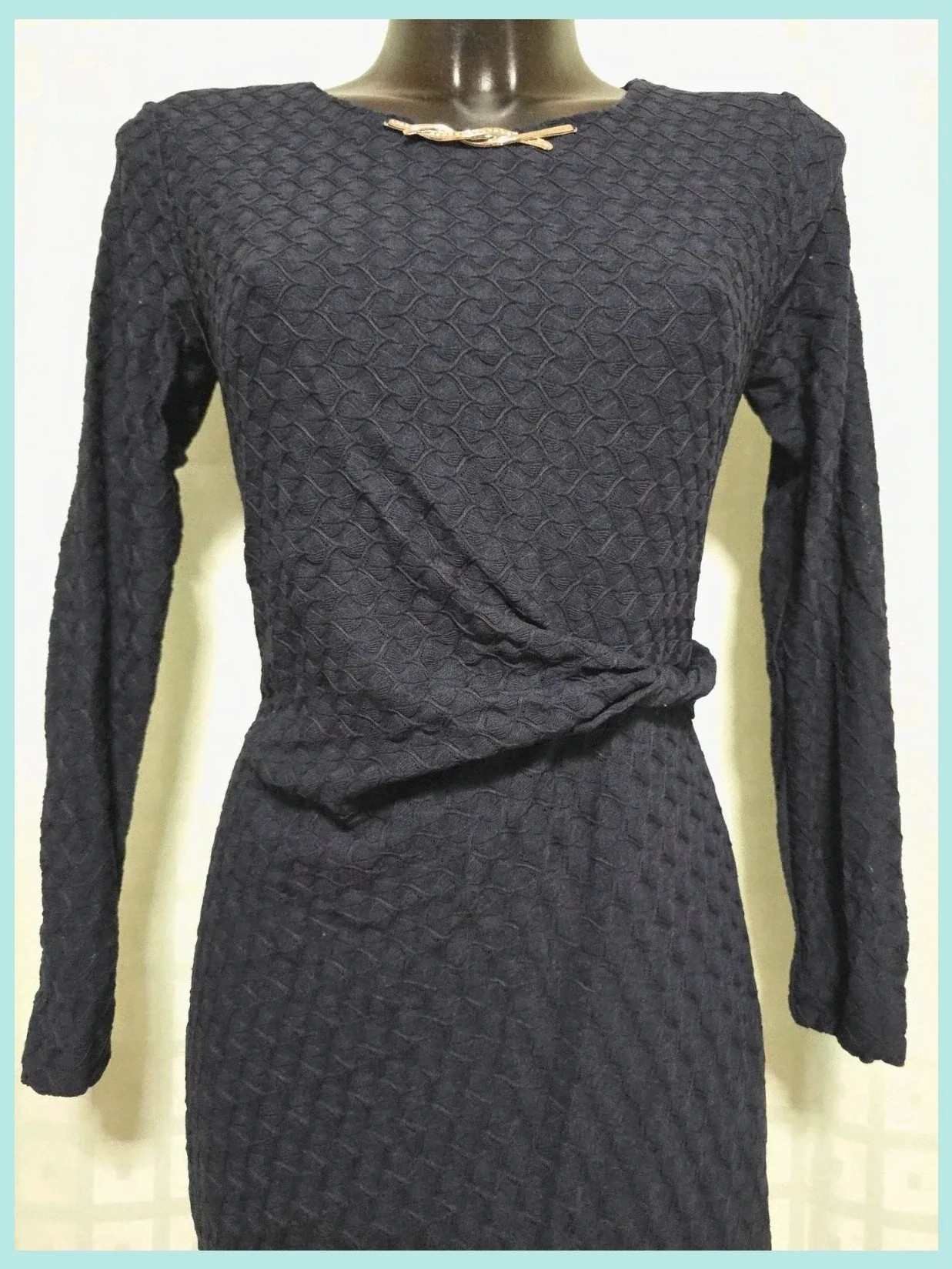 Dark navy textured knot dress – Punt Roma – taille S / 36 / 8 2