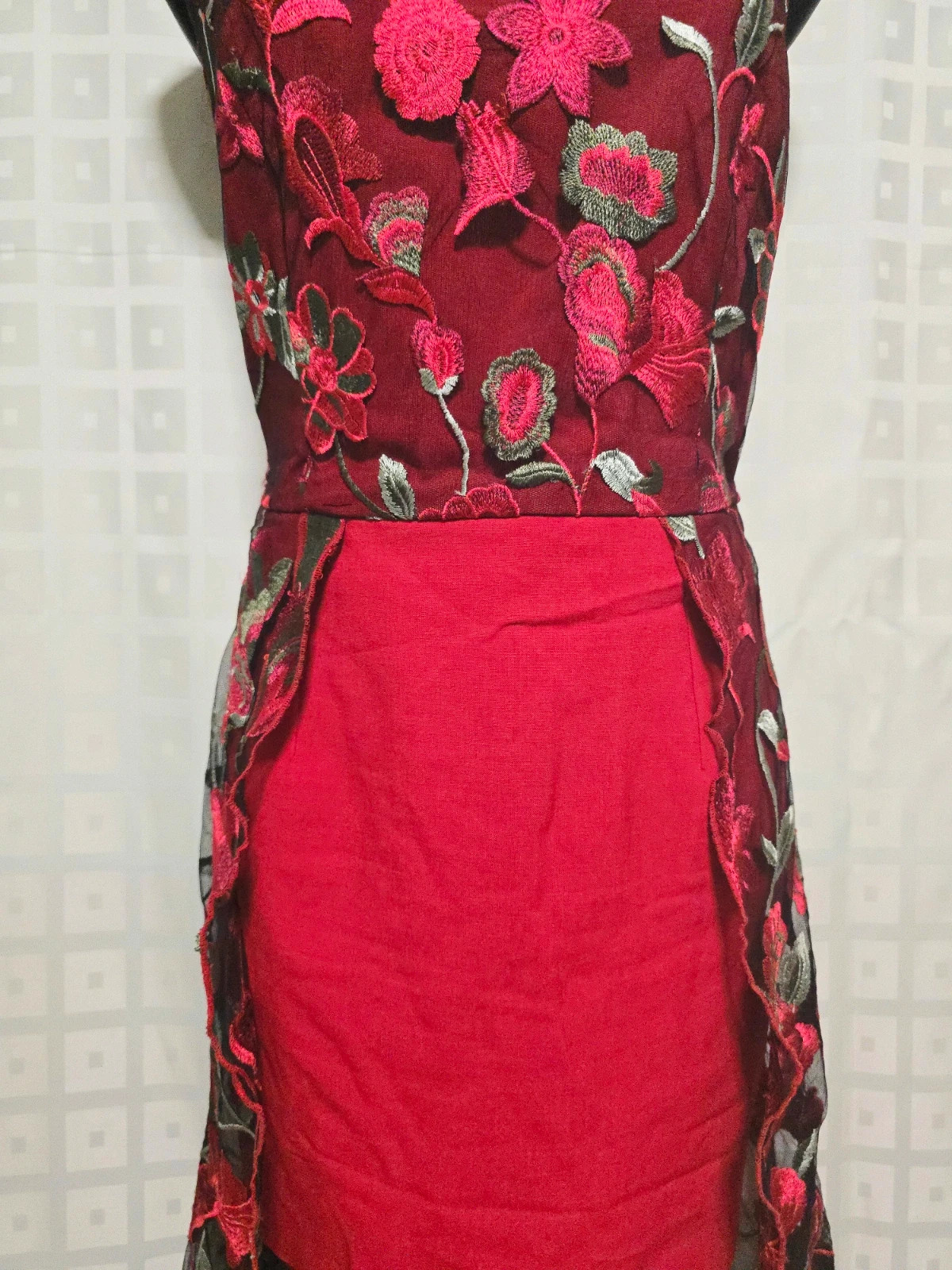 Vintage Floral Embroidered Mesh Party Dress – Vestidor Vintage – taille XXL / 44 / 16 3
