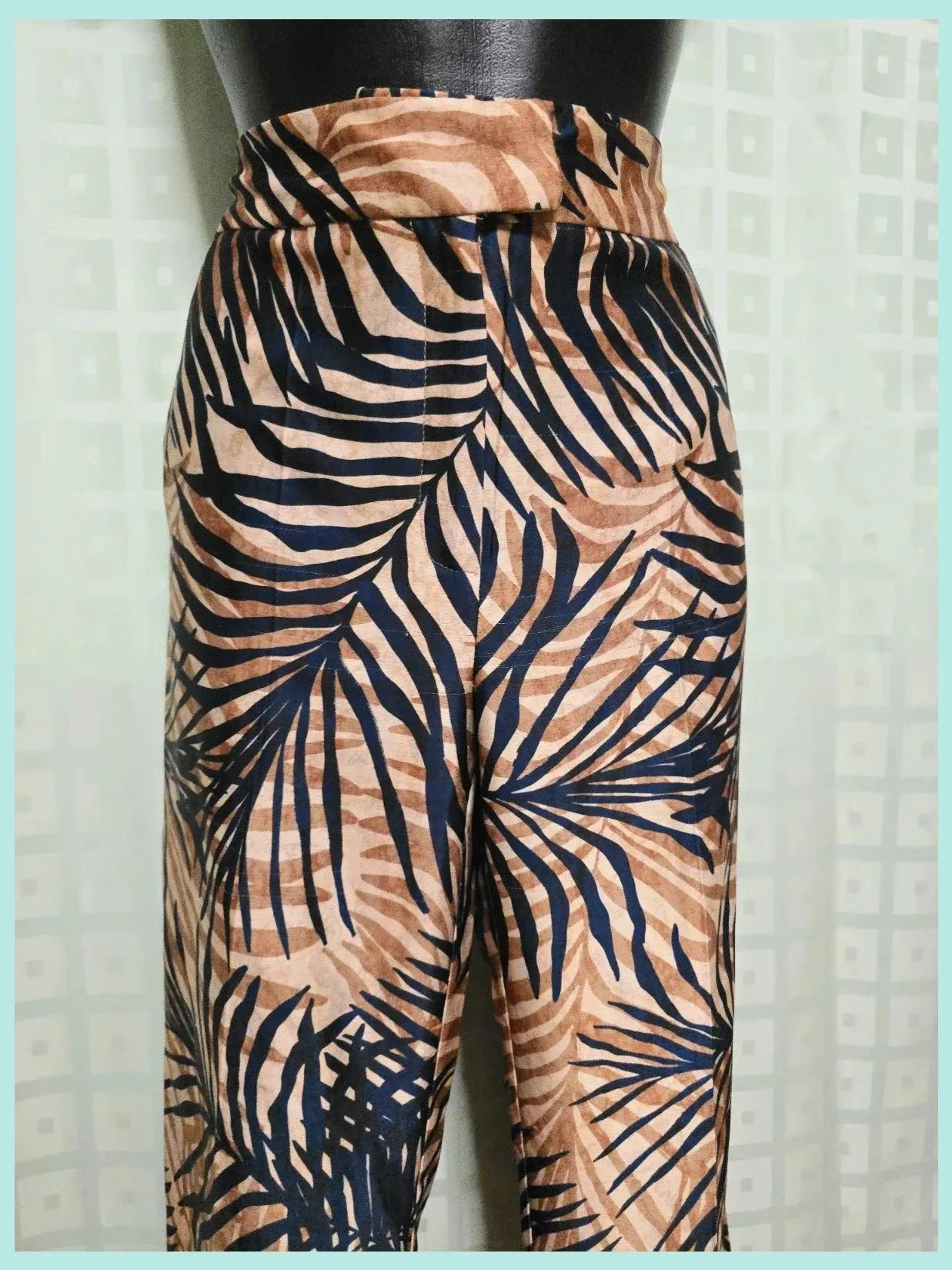 Palm Leaf Print Wide Pants Size 42 – ROBERTO TORRETTA – taille XL / 42 / 14 2