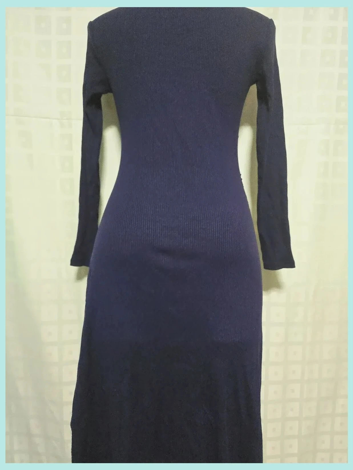 Navy Blue Ruched Midi Dress – Zara – taille M / 38 / 10 4