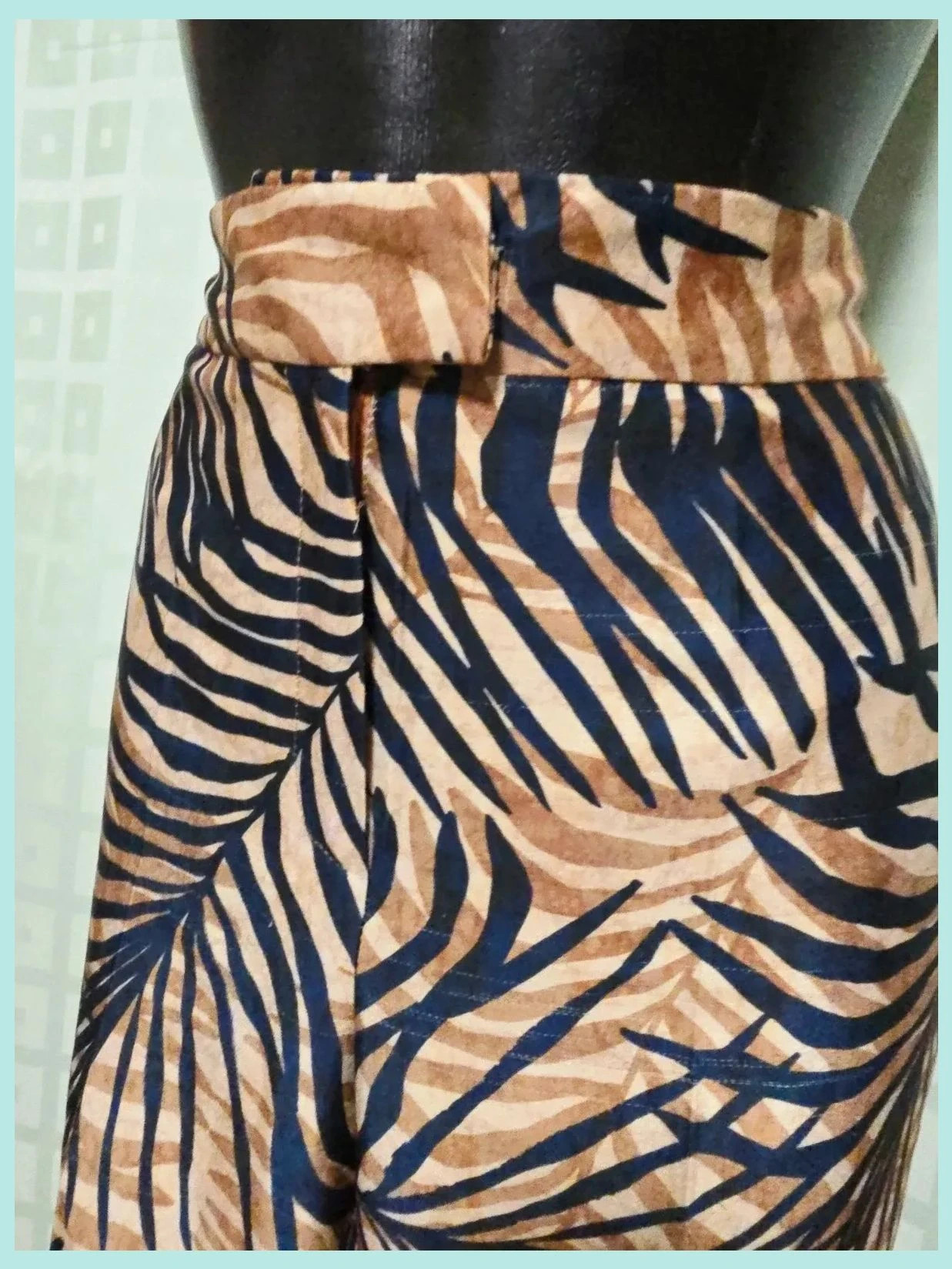 Palm Leaf Print Wide Pants Size 42 – ROBERTO TORRETTA – taille XL / 42 / 14 5