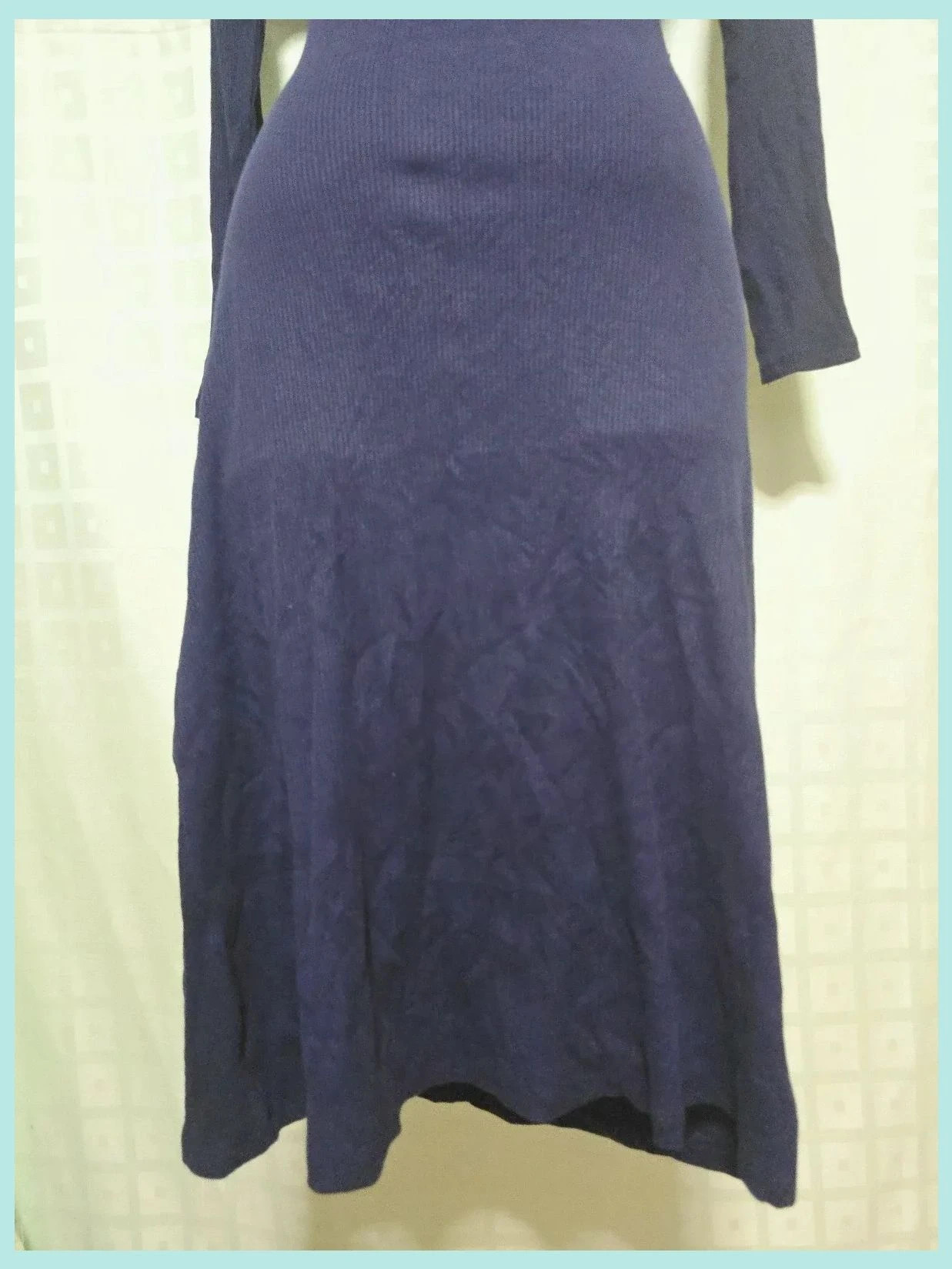 Navy Blue Ruched Midi Dress – Zara – taille M / 38 / 10 5