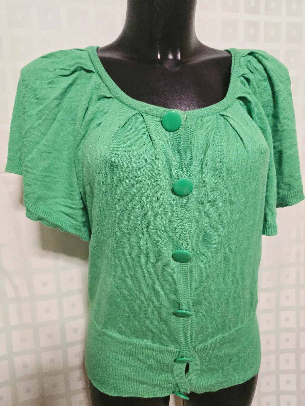 Green Short Sleeve Knit Cardigan – ICHI – taille L / 40 / 12 2