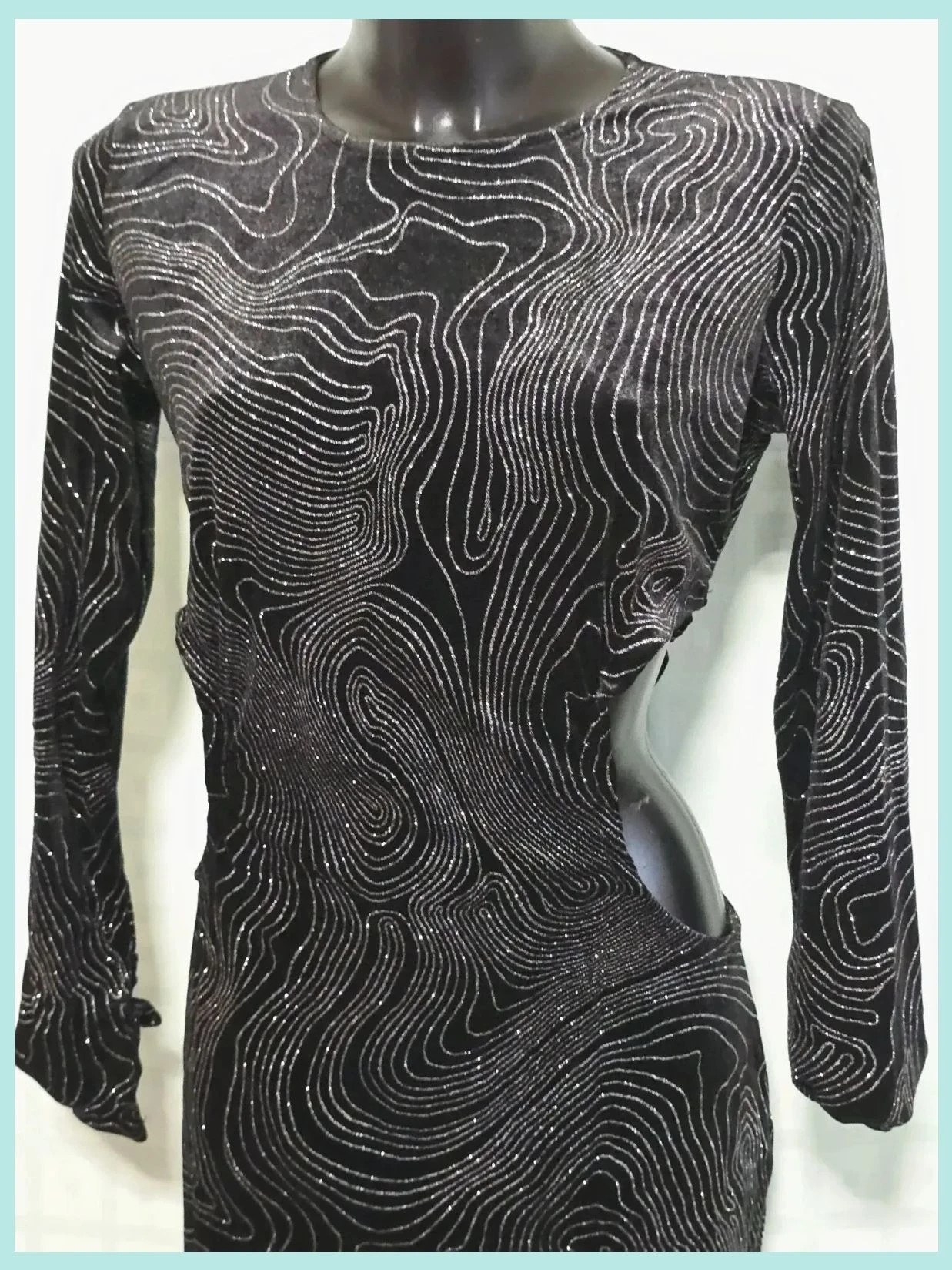 Silver Glitter Bodycon Party Dress – H&M Divided – taille M / 38 / 10 2