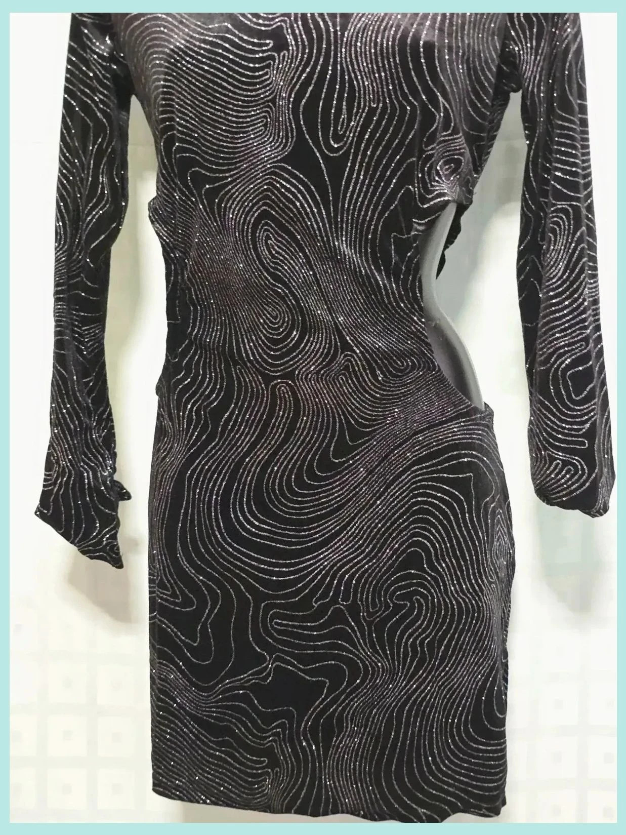 Silver Glitter Bodycon Party Dress – H&M Divided – taille M / 38 / 10 3