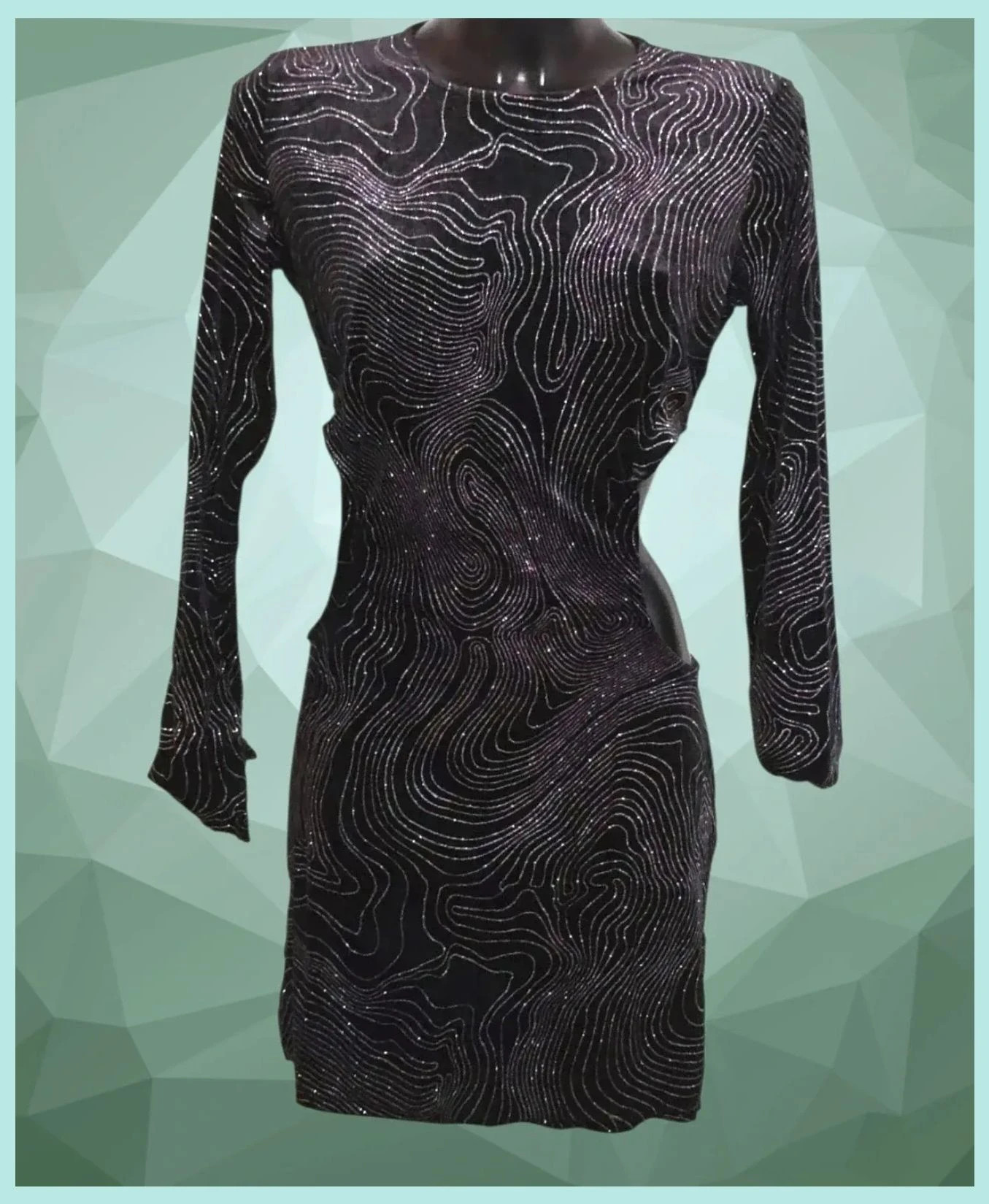Silver Glitter Bodycon Party Dress