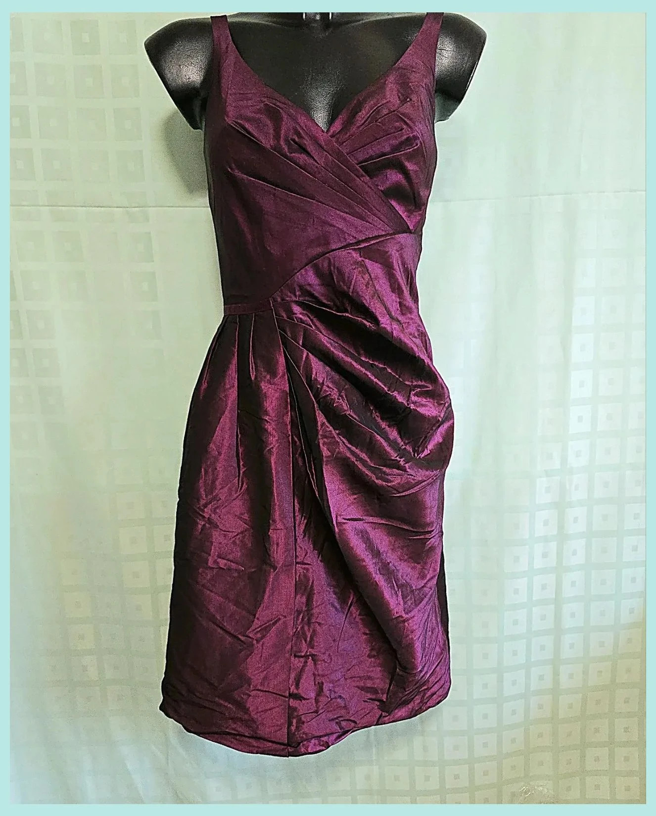 Elegant Purple Satin Cocktail Dress