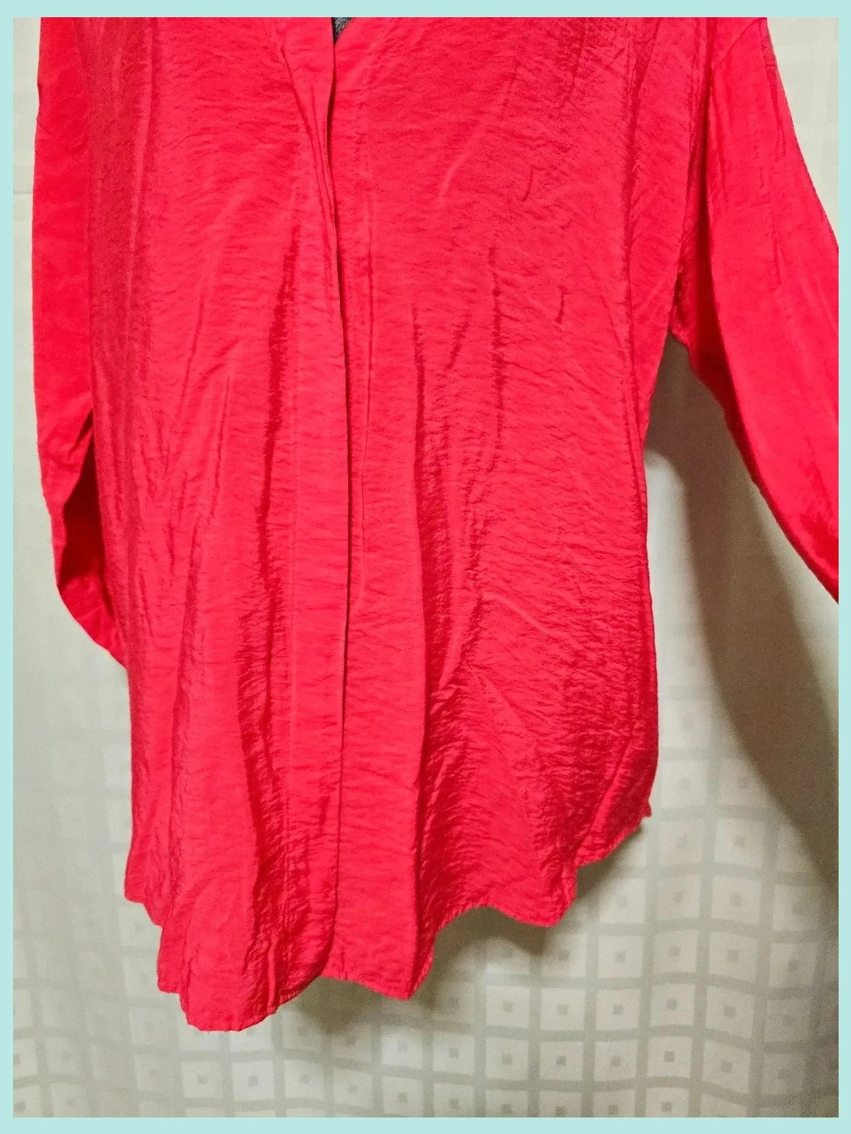 Red Crinkle Mandarin Collar Oversized Blouse – Mint Velvet – taille M / 38 / 10 4