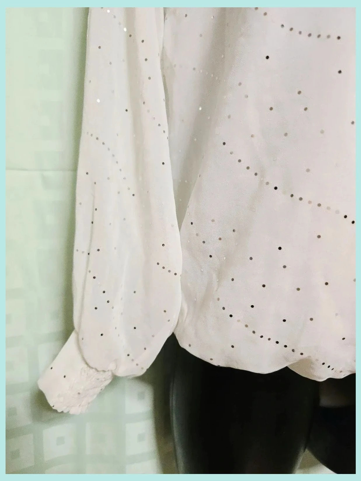 White Sparkle Puff Sleeve Blouse – Wallis – taille S / 36 / 8 4