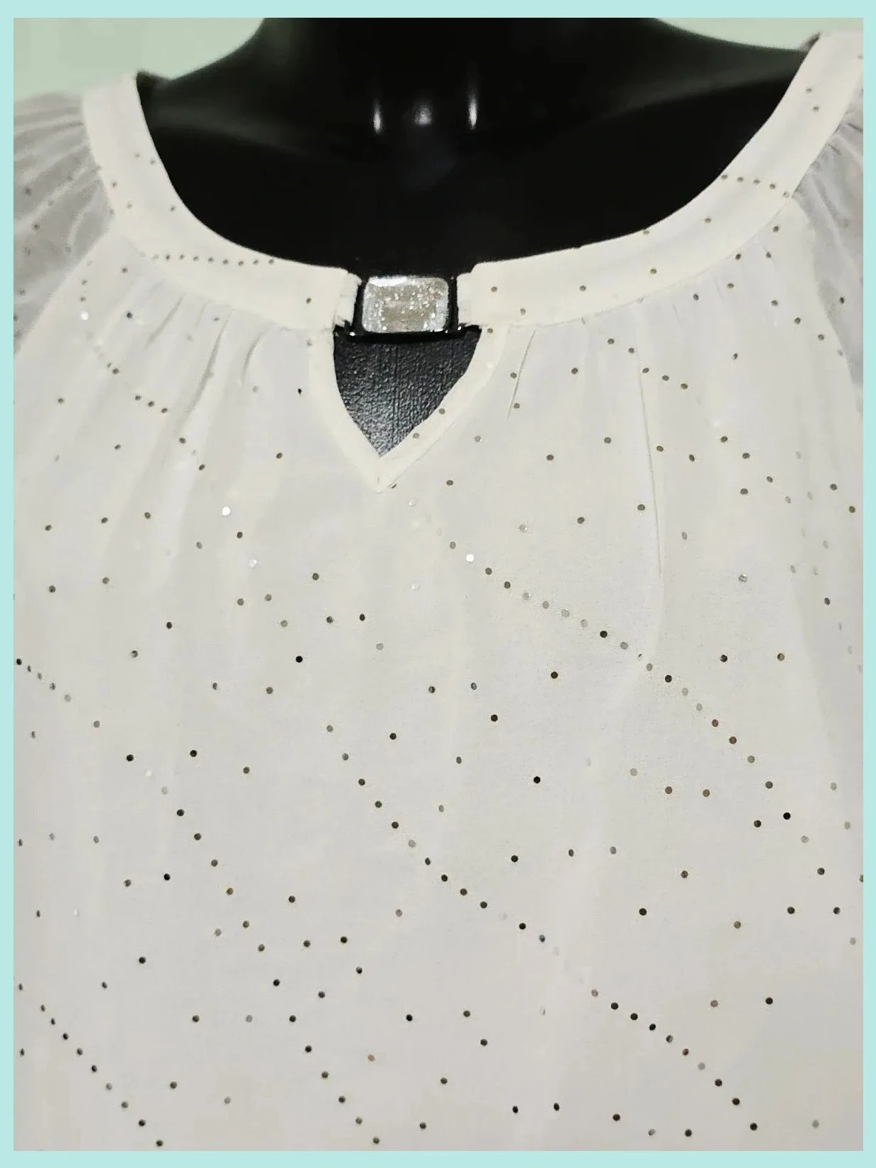 White Sparkle Puff Sleeve Blouse – Wallis – taille S / 36 / 8 3
