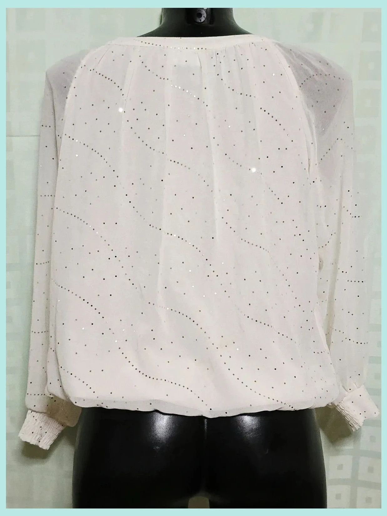 White Sparkle Puff Sleeve Blouse – Wallis – taille S / 36 / 8 5