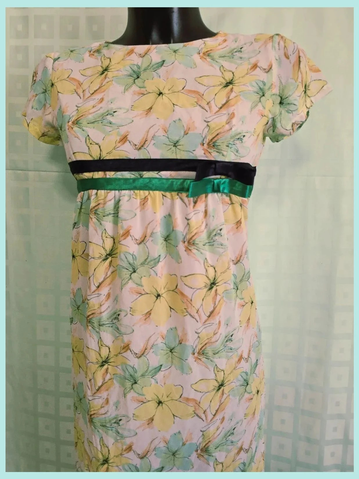Vintage Floral Empire Waist Ribbon Dress – Vintage Dressing – taille Taille unique 2
