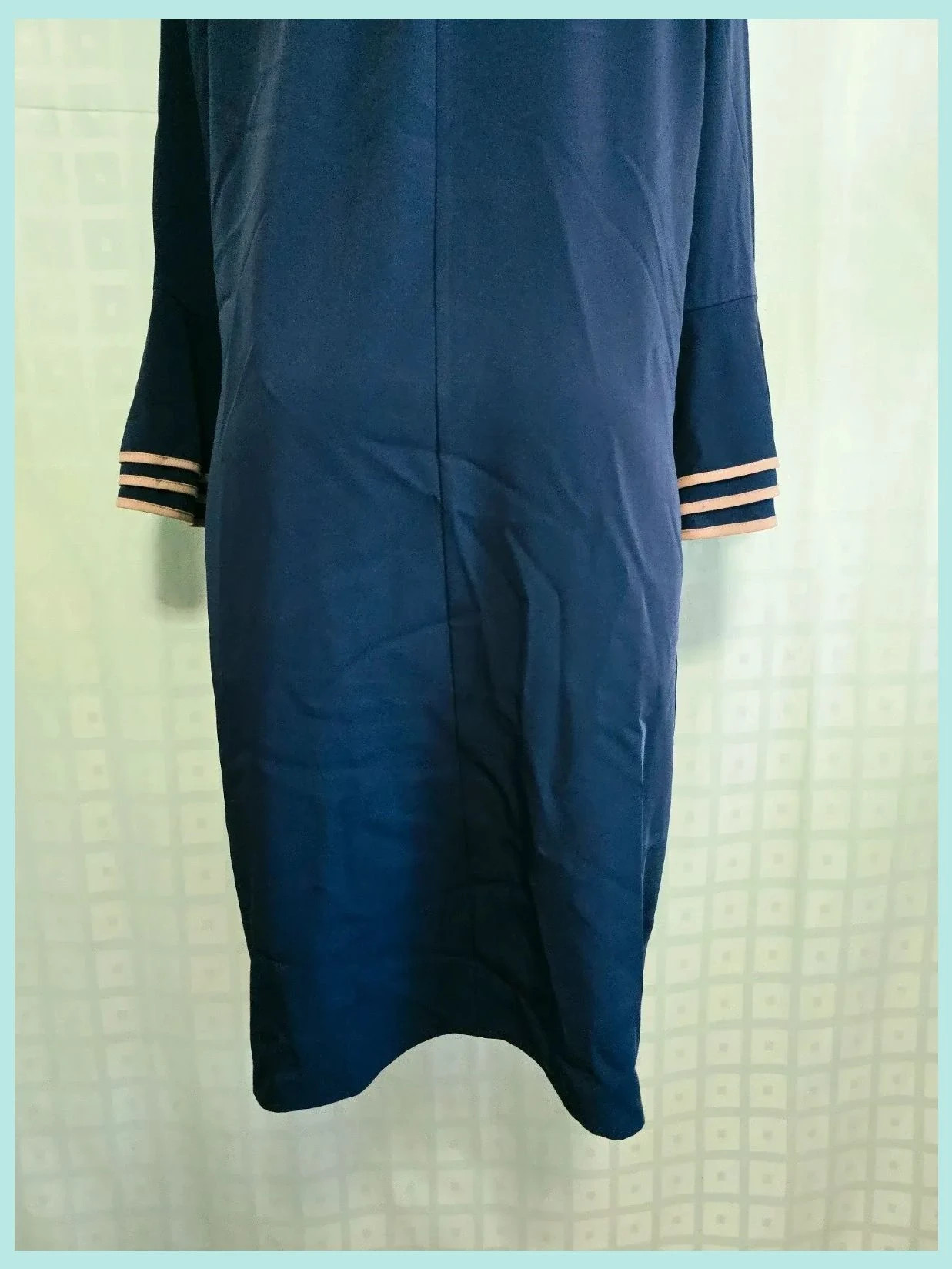 Navy Bell Sleeve Contrast Trim Dress – Wallis – taille XL / 42 / 14 5