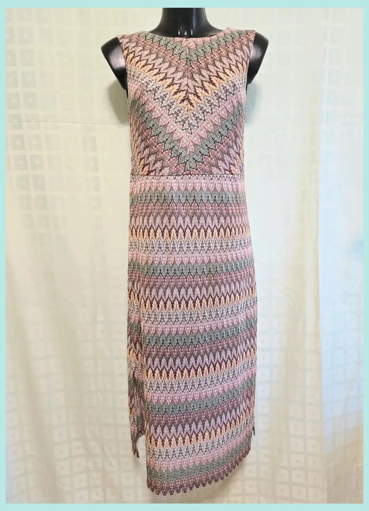 Multicolor Zigzag Knit Sleeveless Midi Dress – Jake*s – taille S / 36 / 8