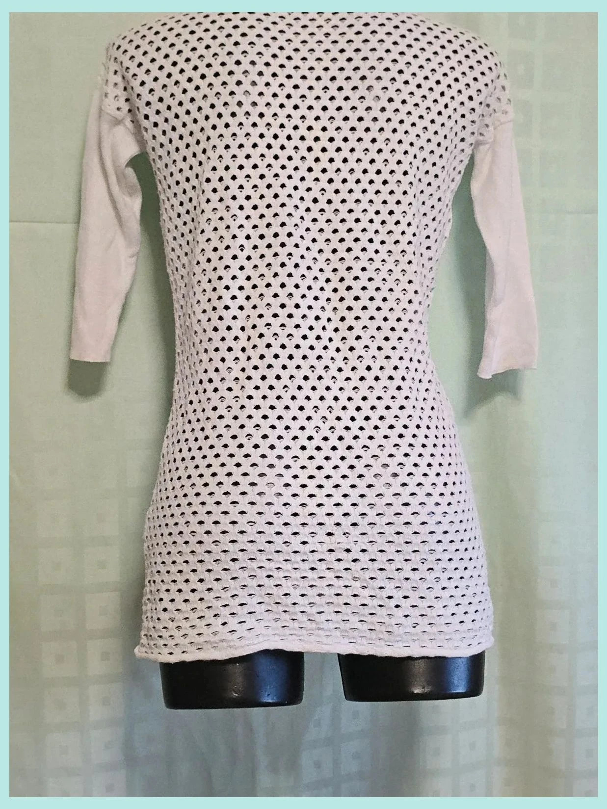 White crochet knit henley top – Adolfo Dominguez – taille XS / 34 / 6 5